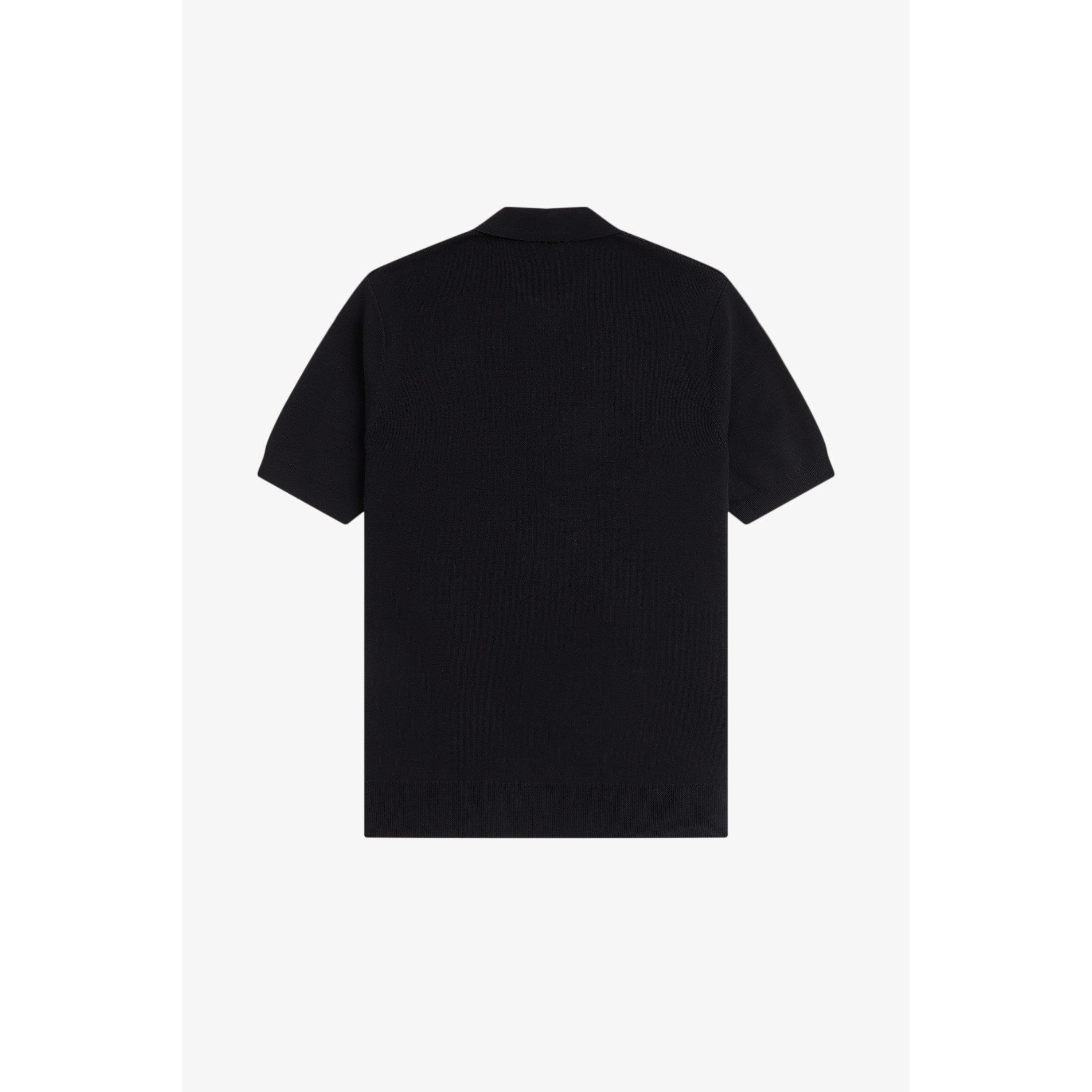 Black 102 - Fred Perry - Men's Knitted Short Sleeve Polo Shirt - 2