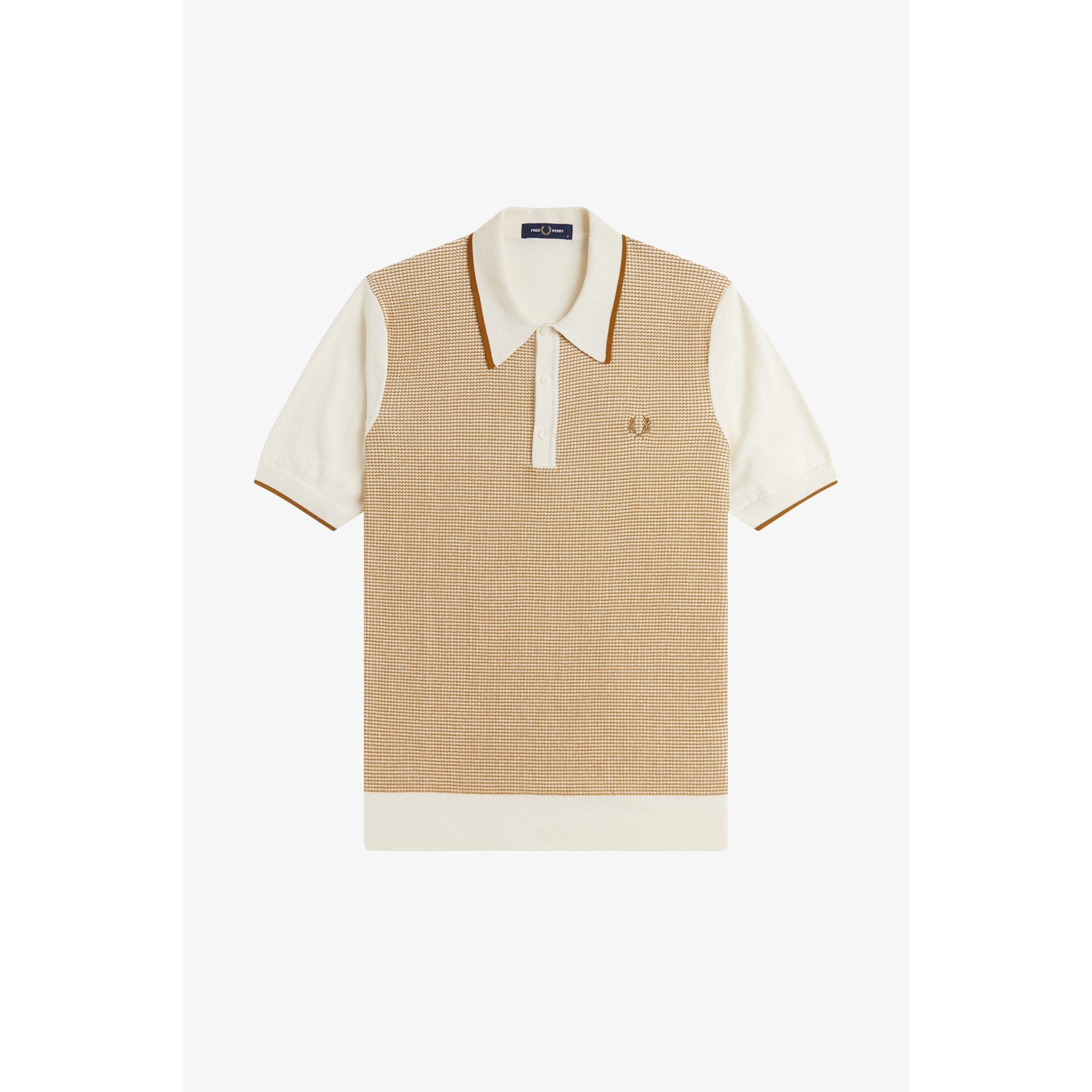 Ecru 560 - Fred Perry - Men's Knitted Short Sleeve Polo Shirt - 1