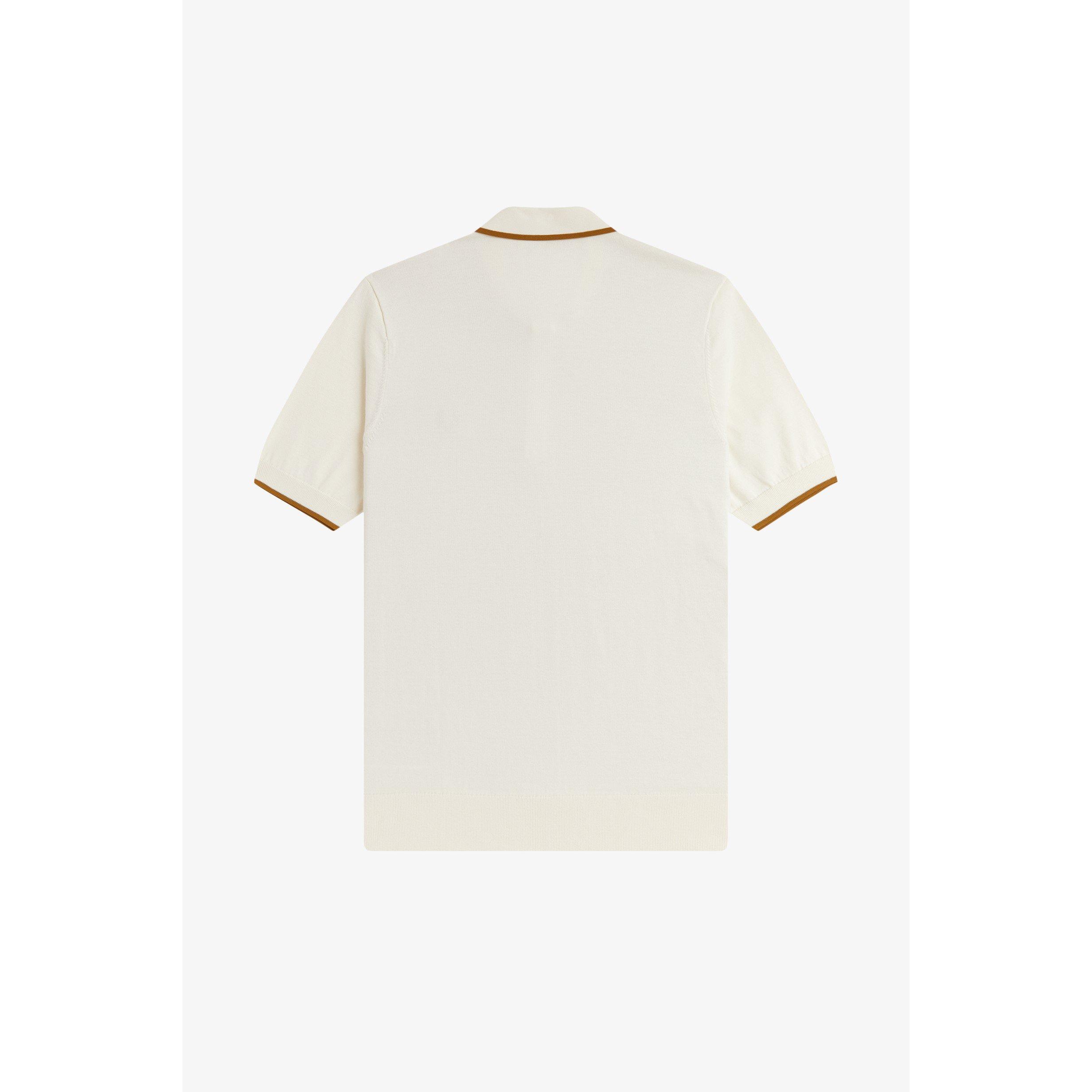 Ecru 560 - Fred Perry - Men's Knitted Short Sleeve Polo Shirt - 2