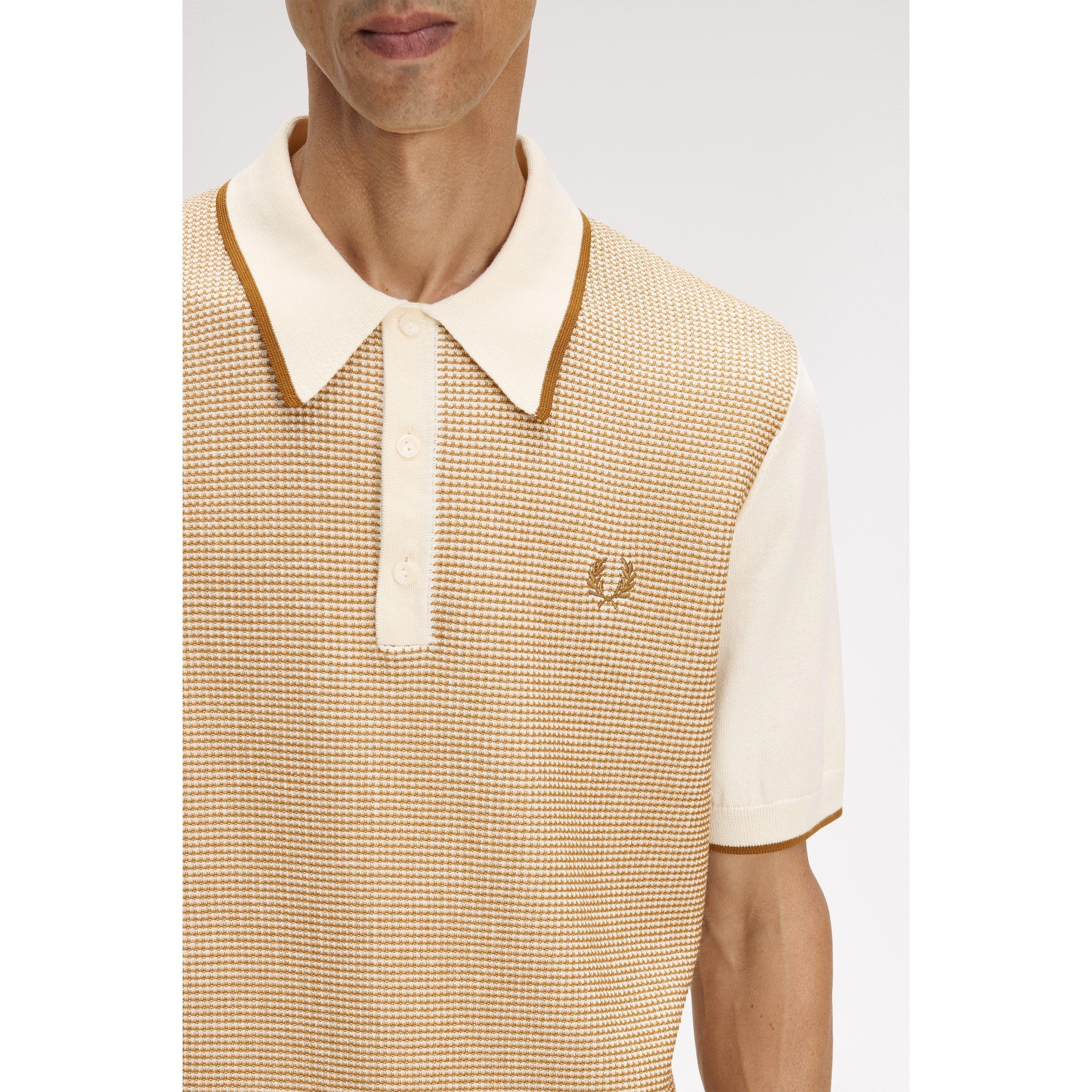 Ecru 560 - Fred Perry - Men's Knitted Short Sleeve Polo Shirt - 5