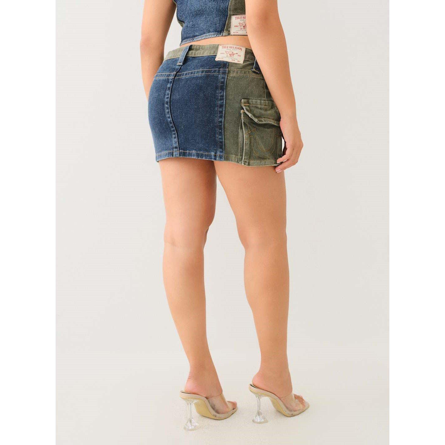 Med Wsh - True Religion - Colour Block Mini Denim Skirt - 2