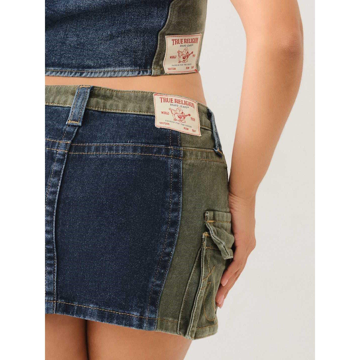 Med Wsh - True Religion - Colour Block Mini Denim Skirt - 3
