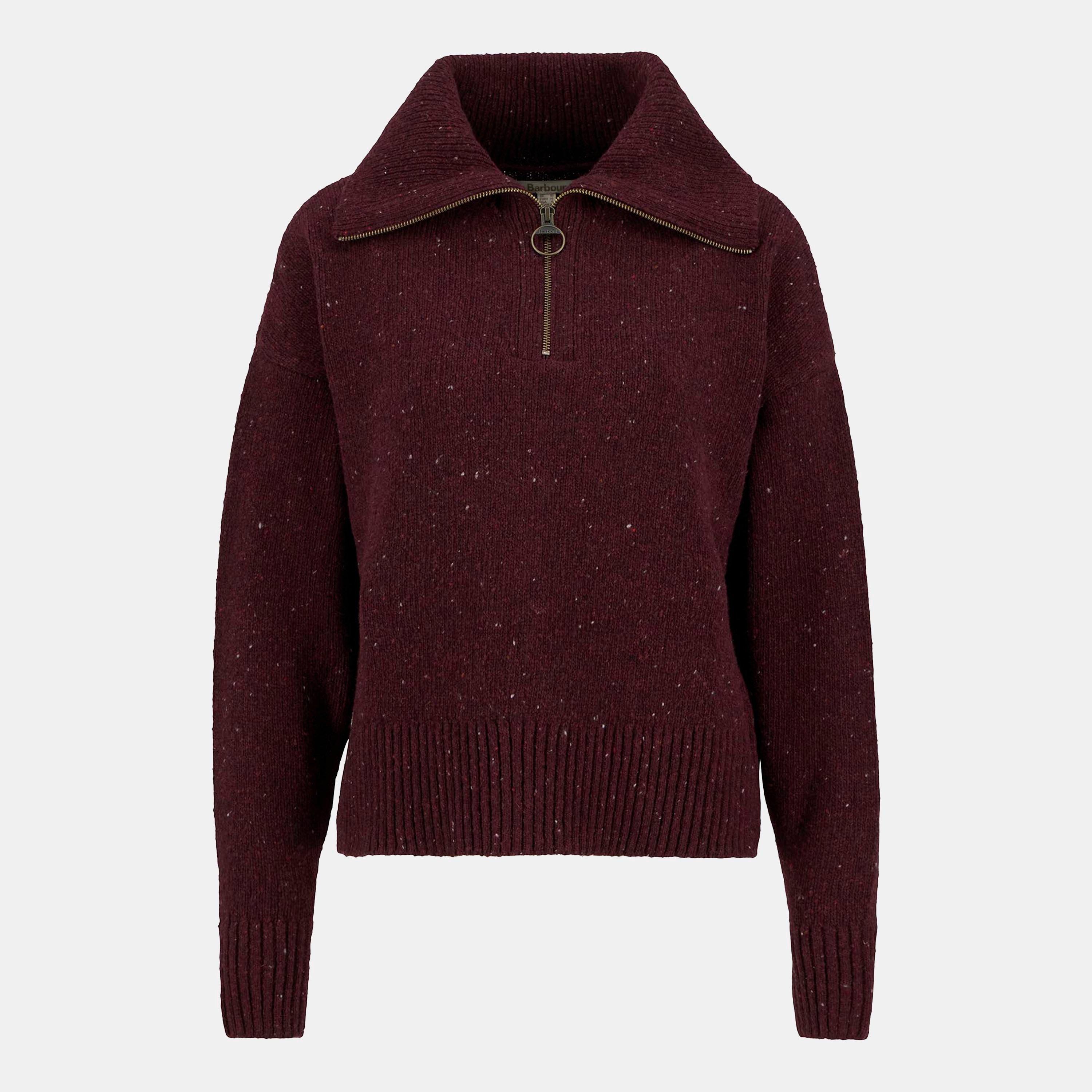 Barbour Women's Lavensale Half Zip Jumper - Black Cherry - 10 (S)