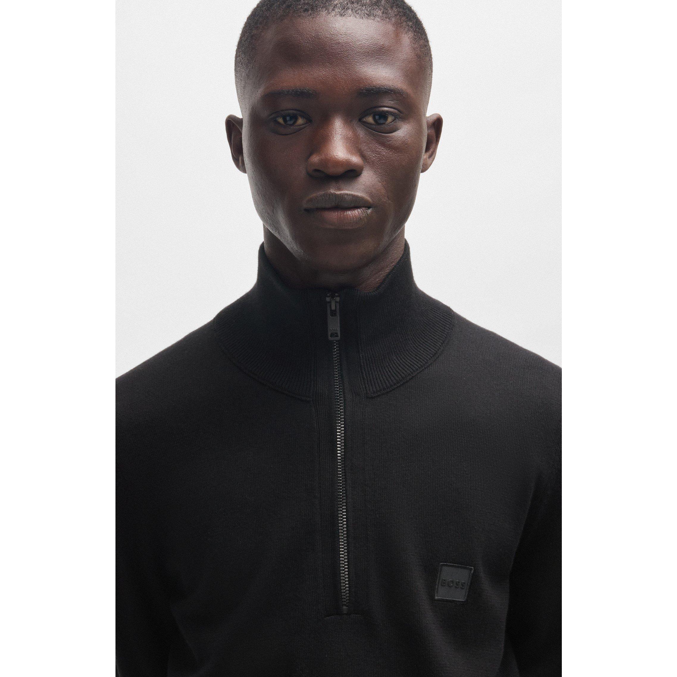 Noir 001 - Boss - Men's  HBO Kanobix quarter Zipped Sweater - 4