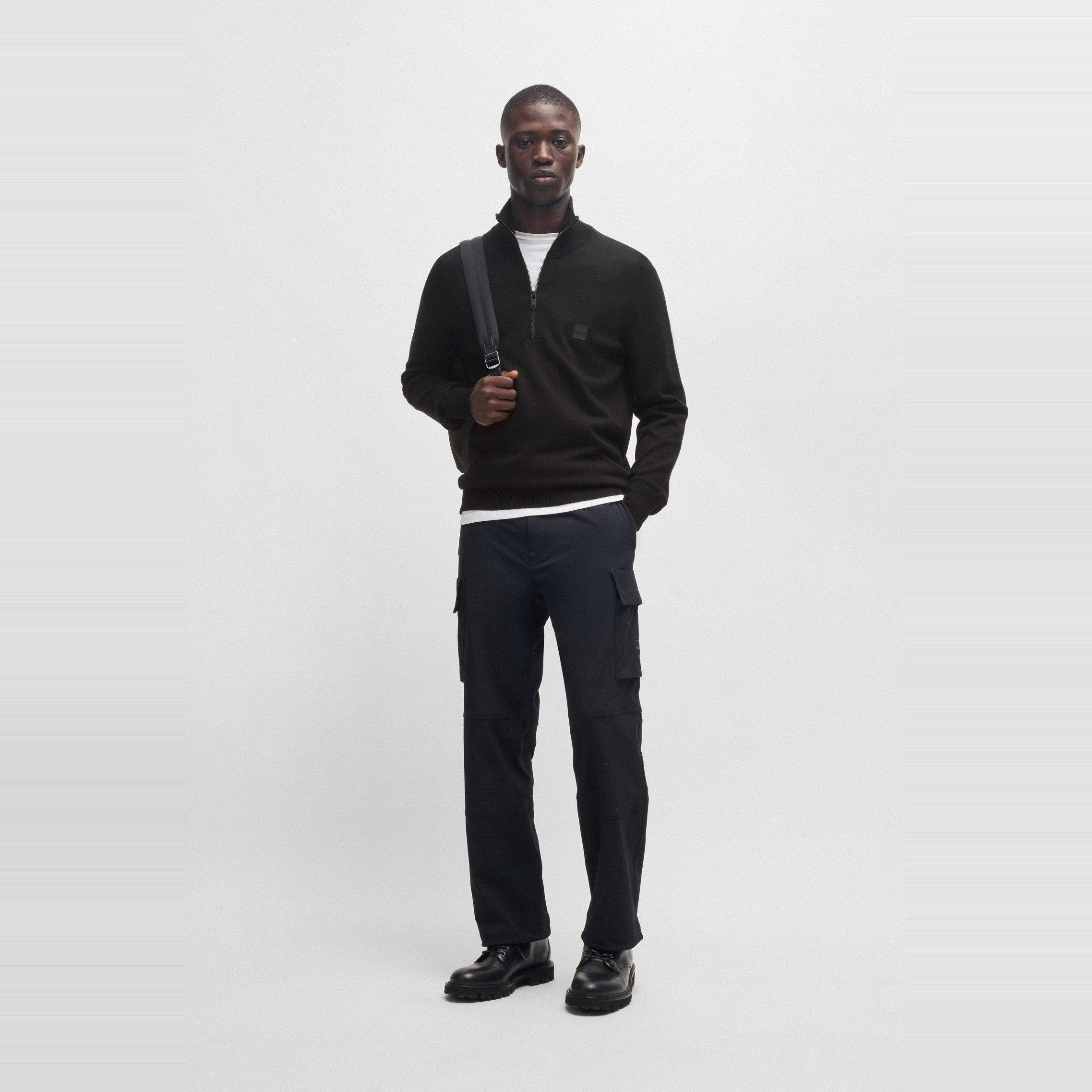 Noir 001 - Boss - Men's  HBO Kanobix quarter Zipped Sweater - 5