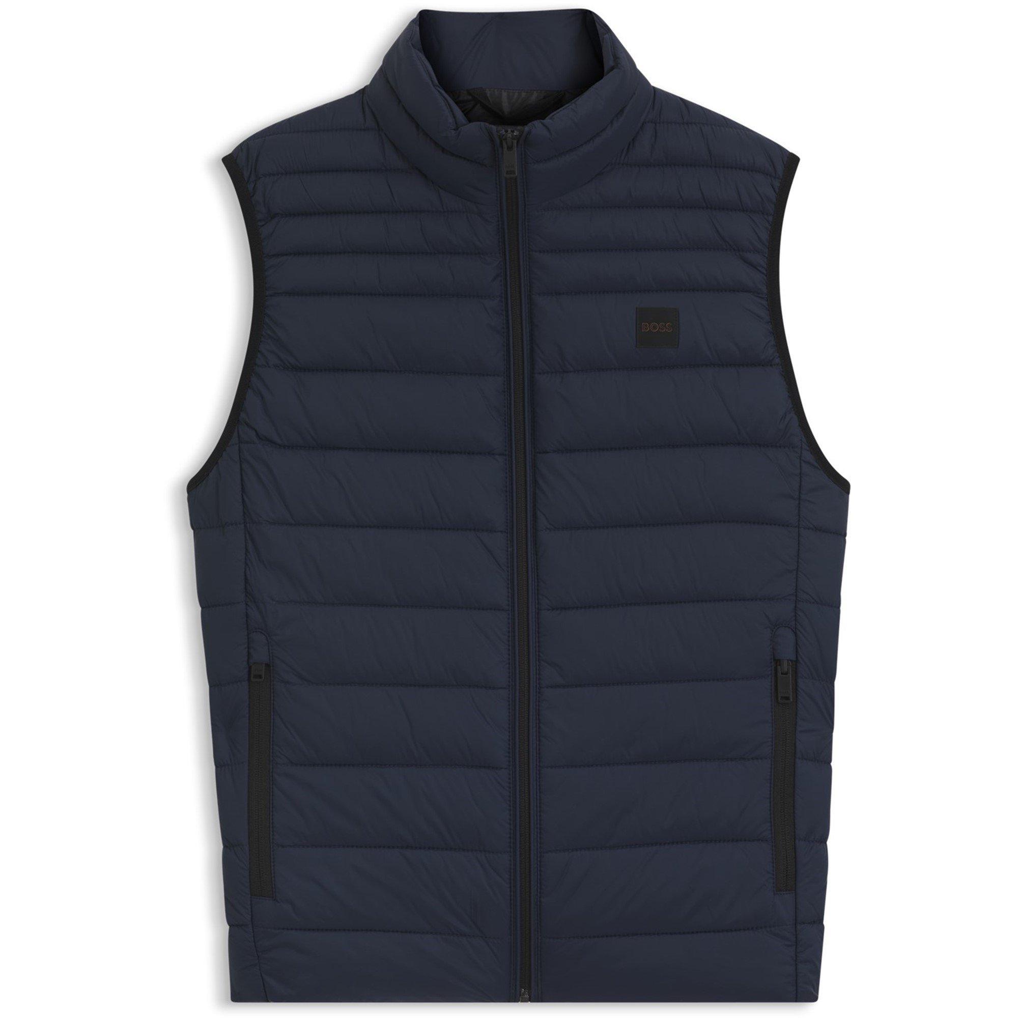 Boss Mens BOSS ORANGE Padded Lightweight Gilet - Tailored Fit (Odeno) - Dark Blue 404 - S