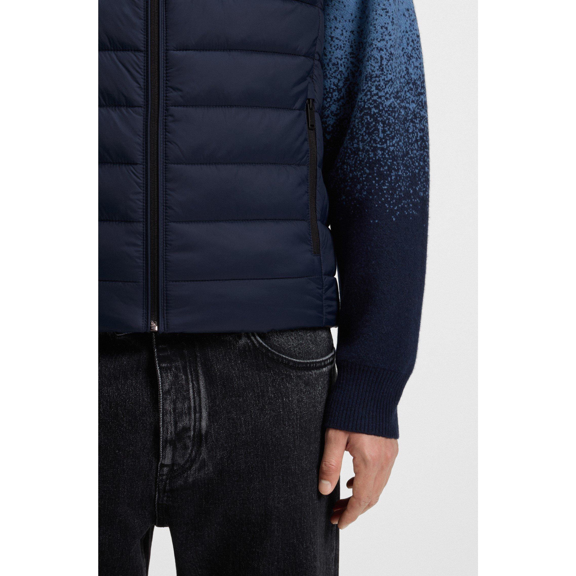 Dark Blue 404 - Boss - Mens BOSS ORANGE Padded Lightweight Gilet - Tailored Fit (Odeno) - 3