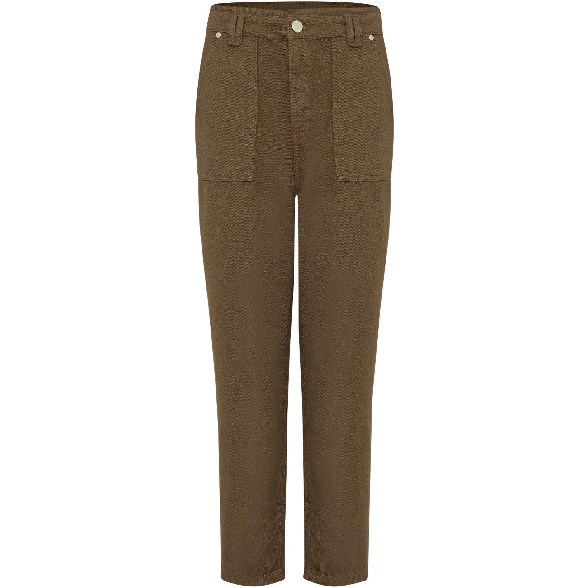 Phase Eight Nadina Paper Bag Straight Leg Jean In Khaki