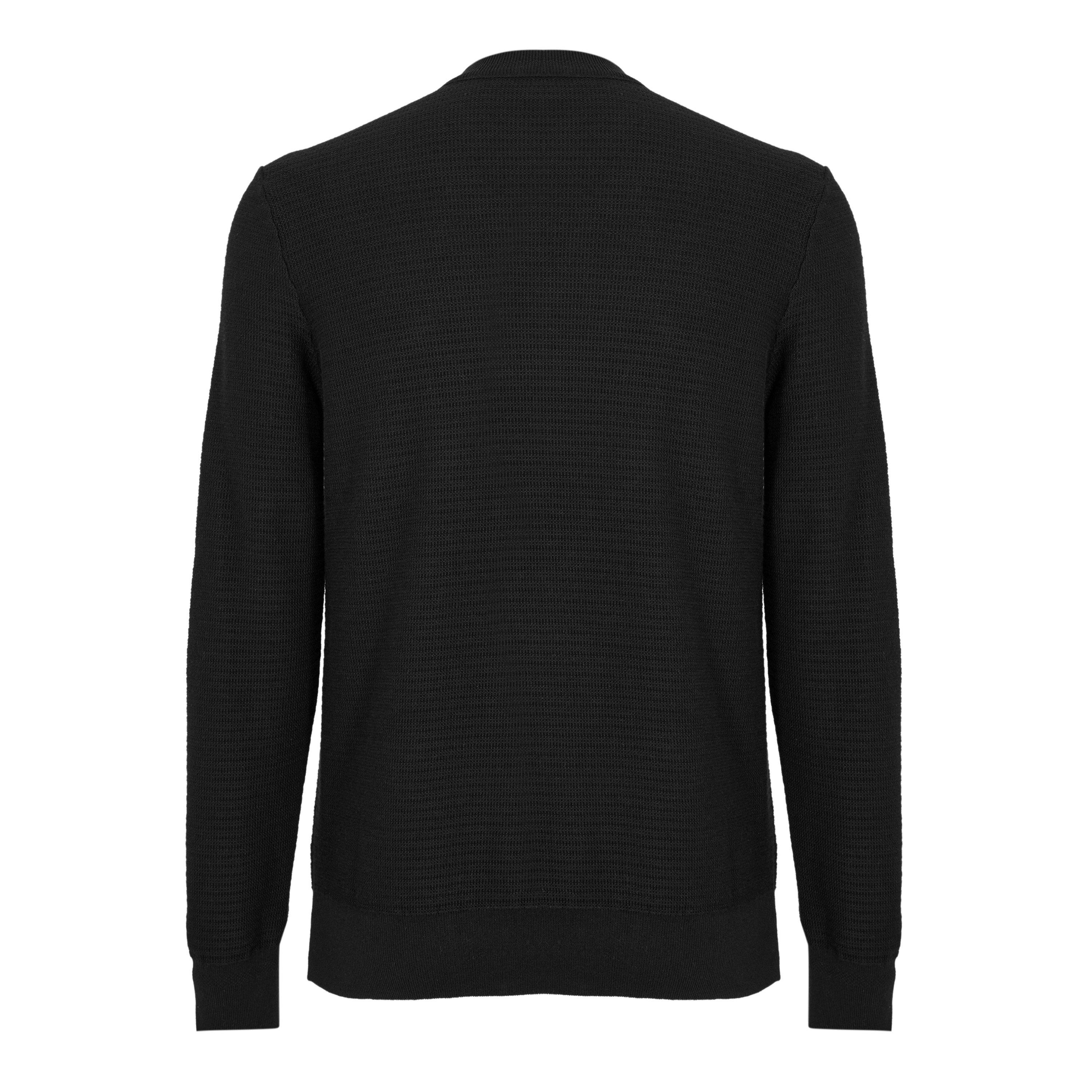 Black - Boss - Mens BOSS ORANGE Cotton-Cashmere Long Sleeve Crew Neck Jumper (Anion) - 2