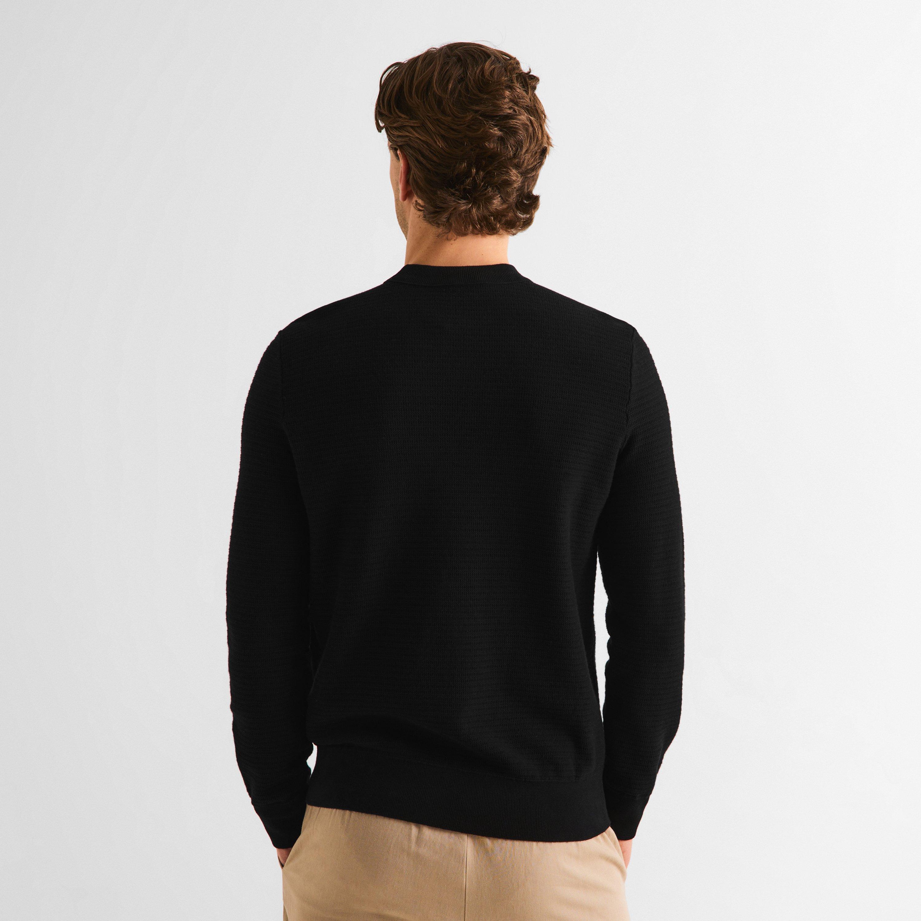 Black - Boss - Mens BOSS ORANGE Cotton-Cashmere Long Sleeve Crew Neck Jumper (Anion) - 4