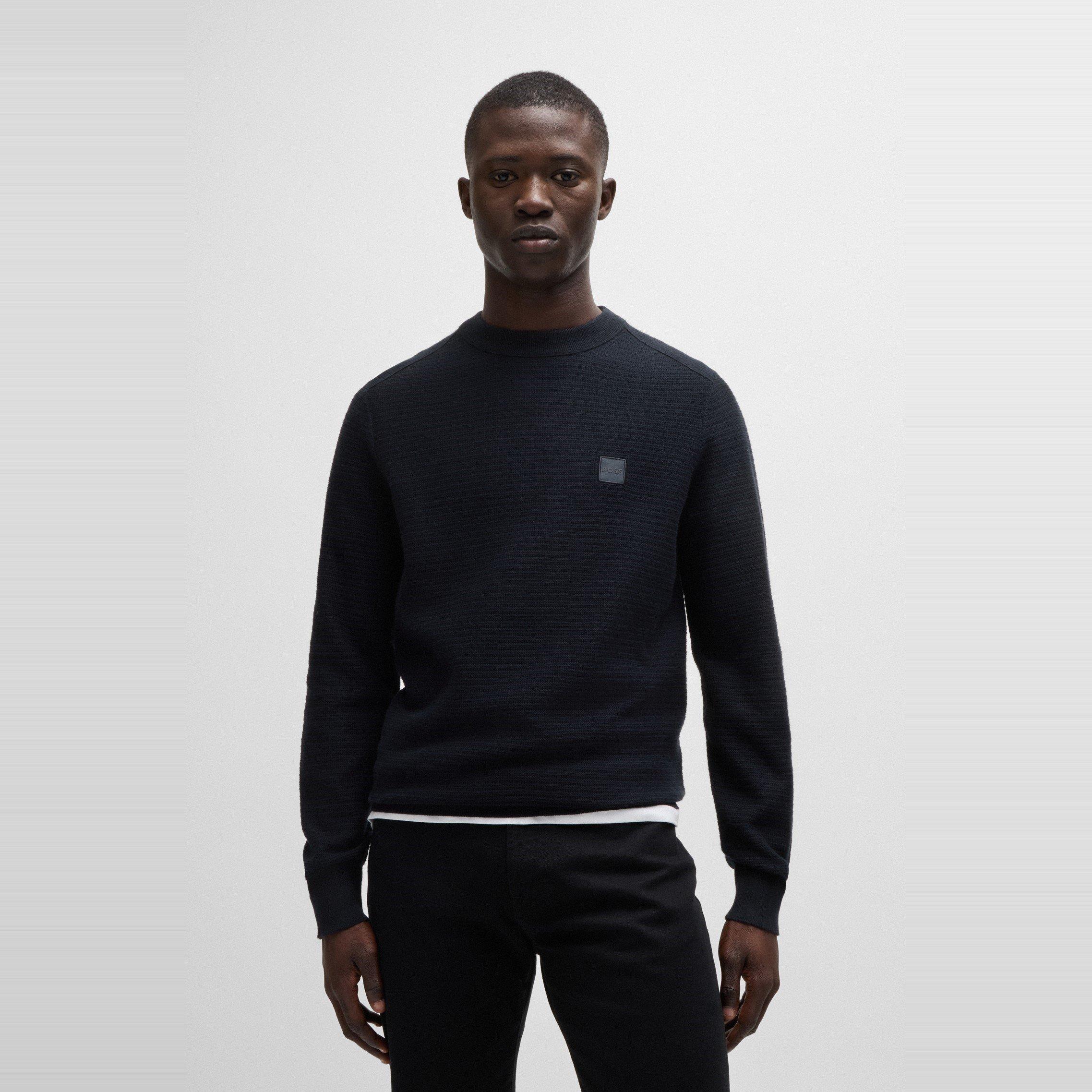 Dark Blue 404 - Boss - Men's Anion Cashmere-infused Sweater Jumper - 2