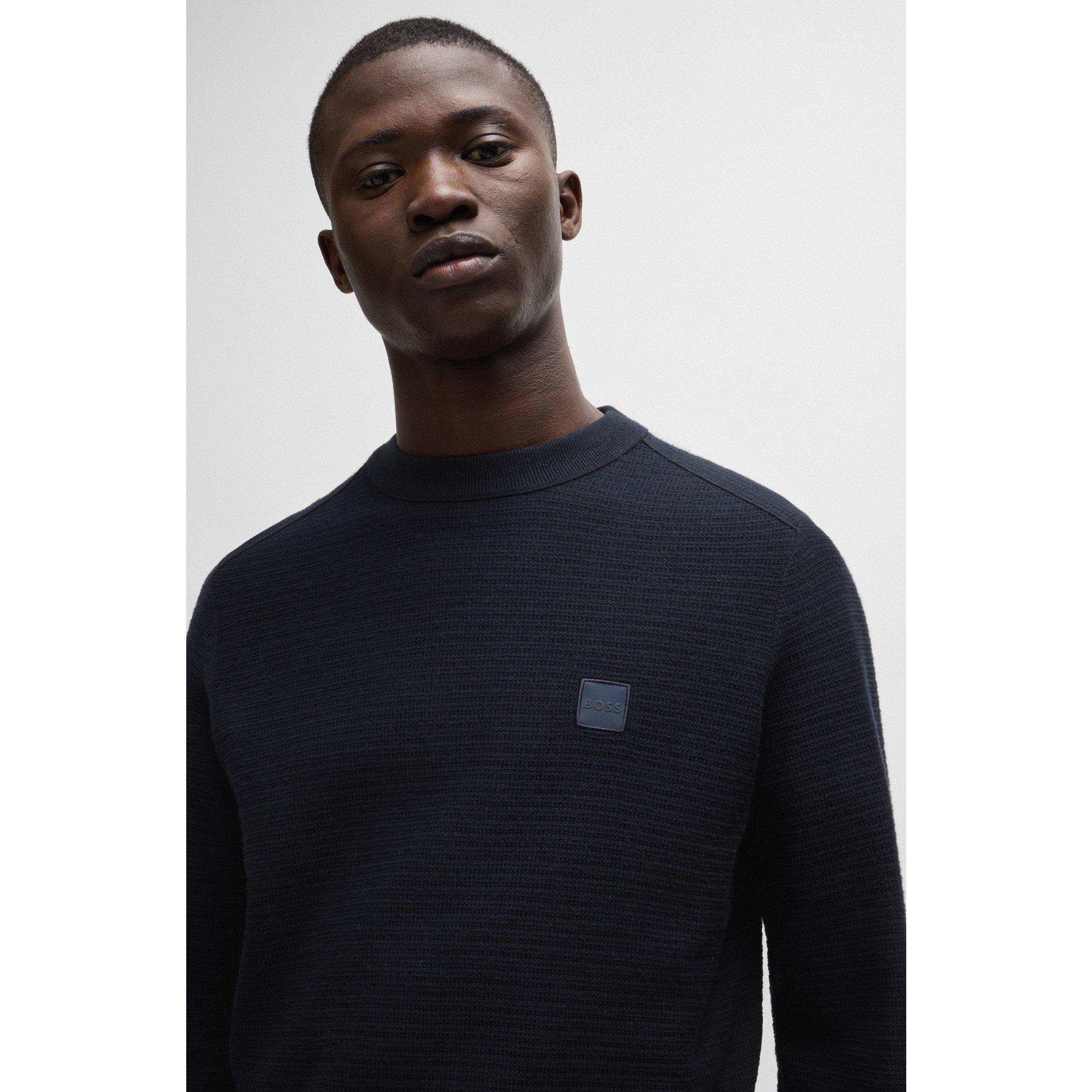 Dark Blue 404 - Boss - Men's Anion Cashmere-infused Sweater Jumper - 4