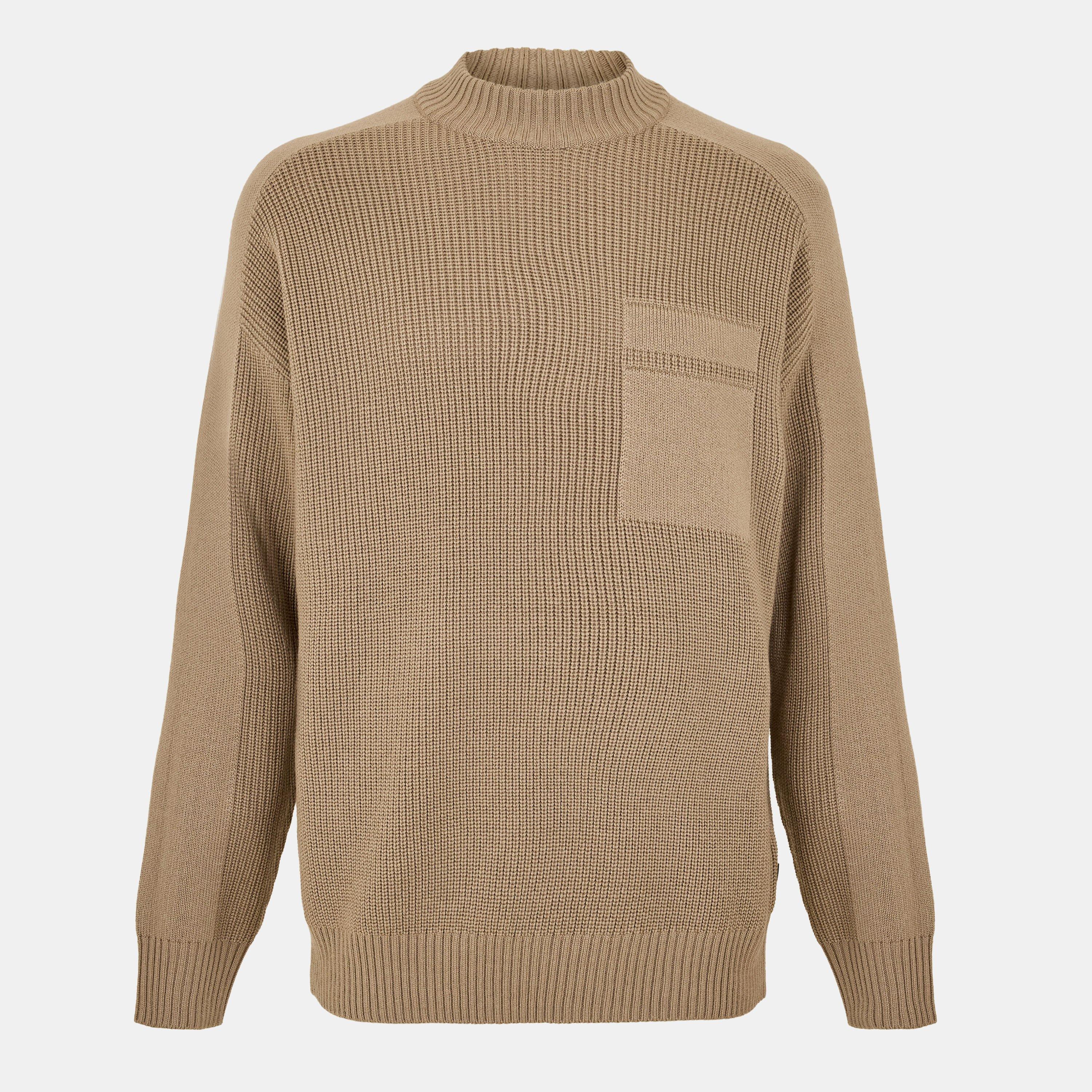 Boss Men's Andern Orange Knitted Crew Neck Jumper - Open Green 346 - XL
