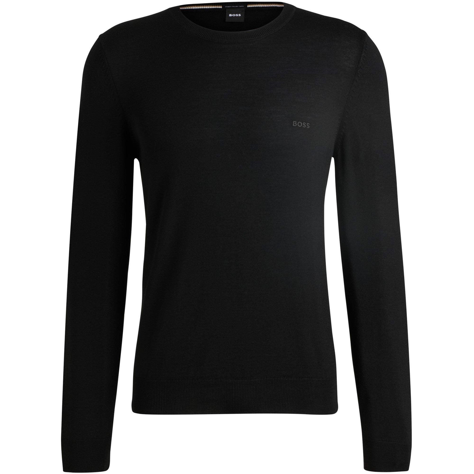 Boss Men's Botto Black Knitted Crew Neck Jumper - Black 001 - Large