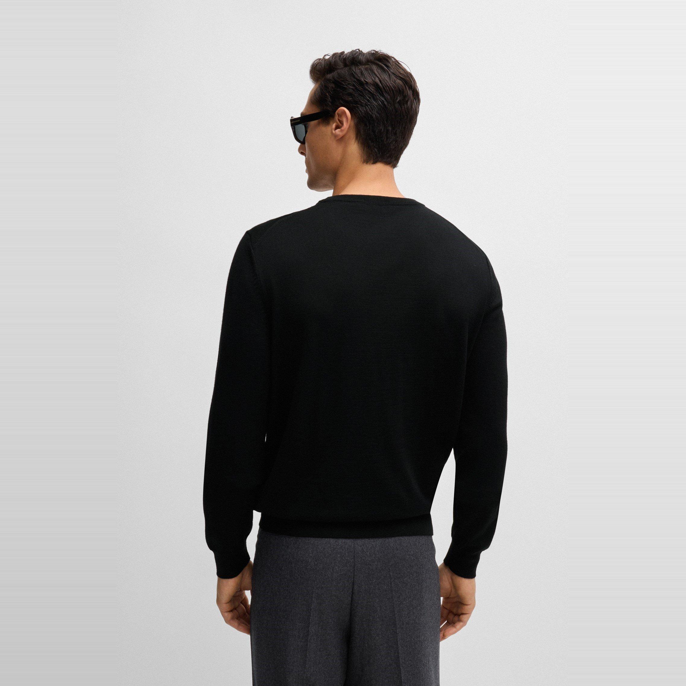 Black 001 - Boss - Men's HBB Botto Knitted Crew Jumper - 3