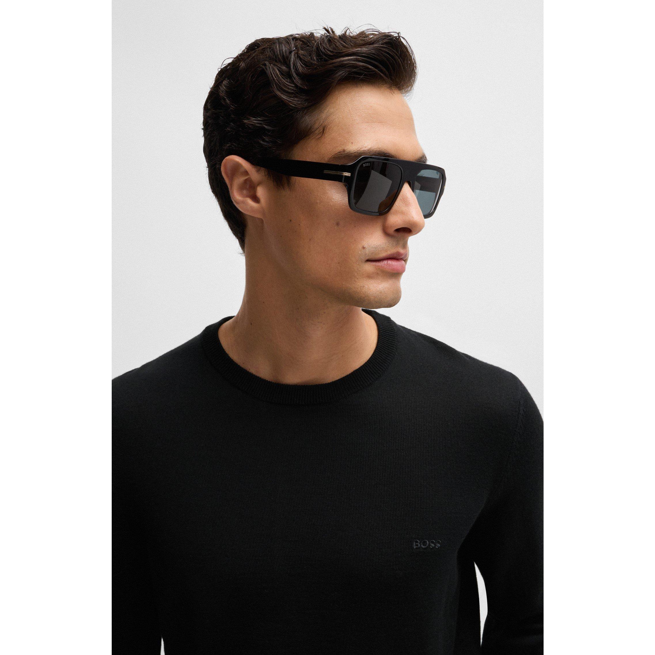 Black 001 - Boss - Men's HBB Botto Knitted Crew Jumper - 4