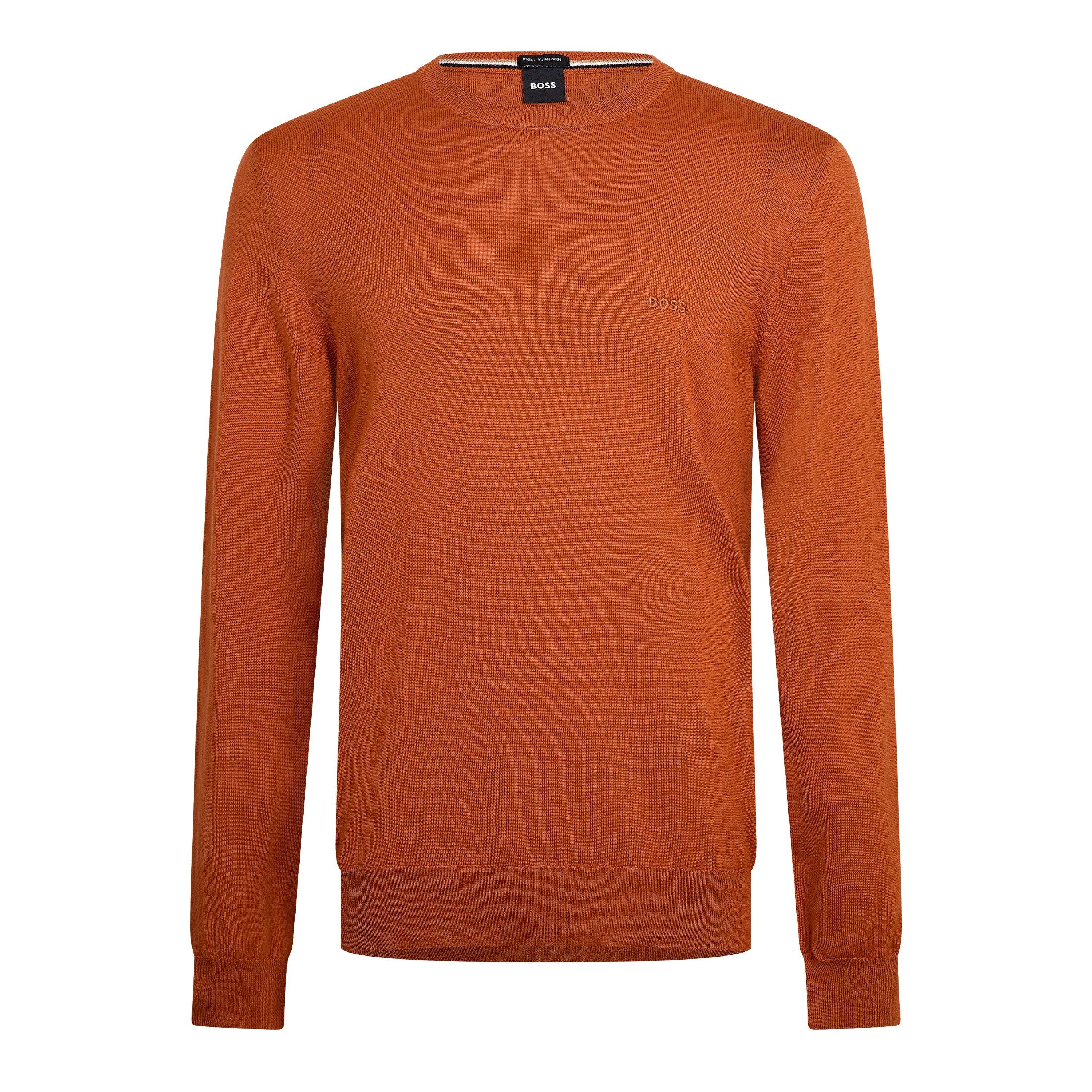 Dark Orange 809 - Boss - Men's Botto Black Knitted Crew Neck Jumper - 1