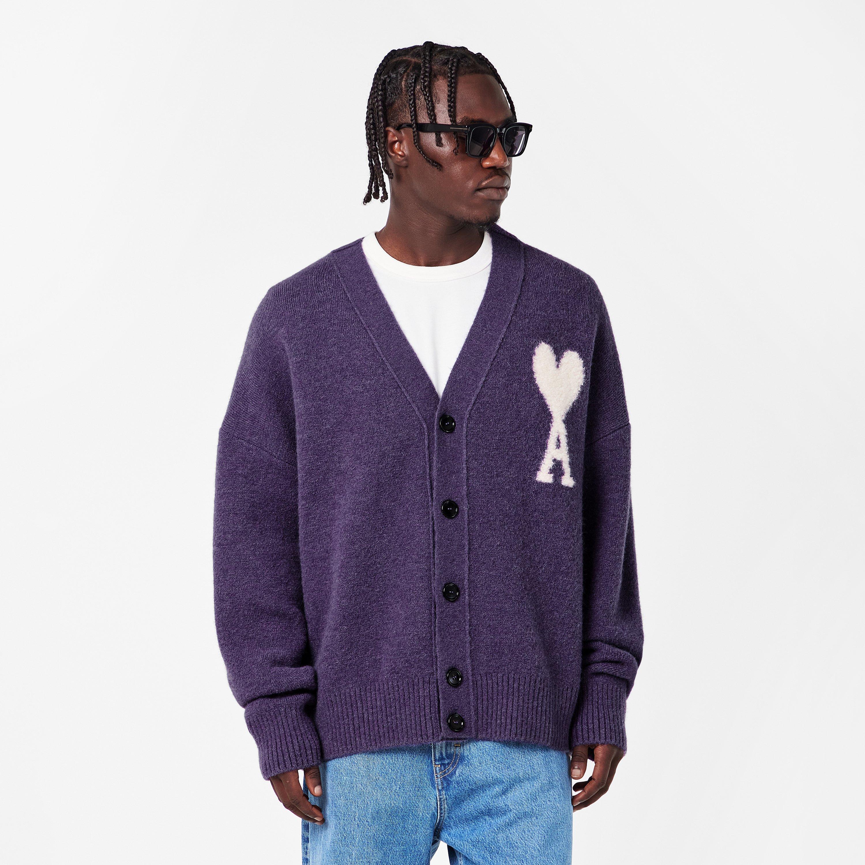 Lilac - AMI Paris - Men's De Coeur Cardigan - 3