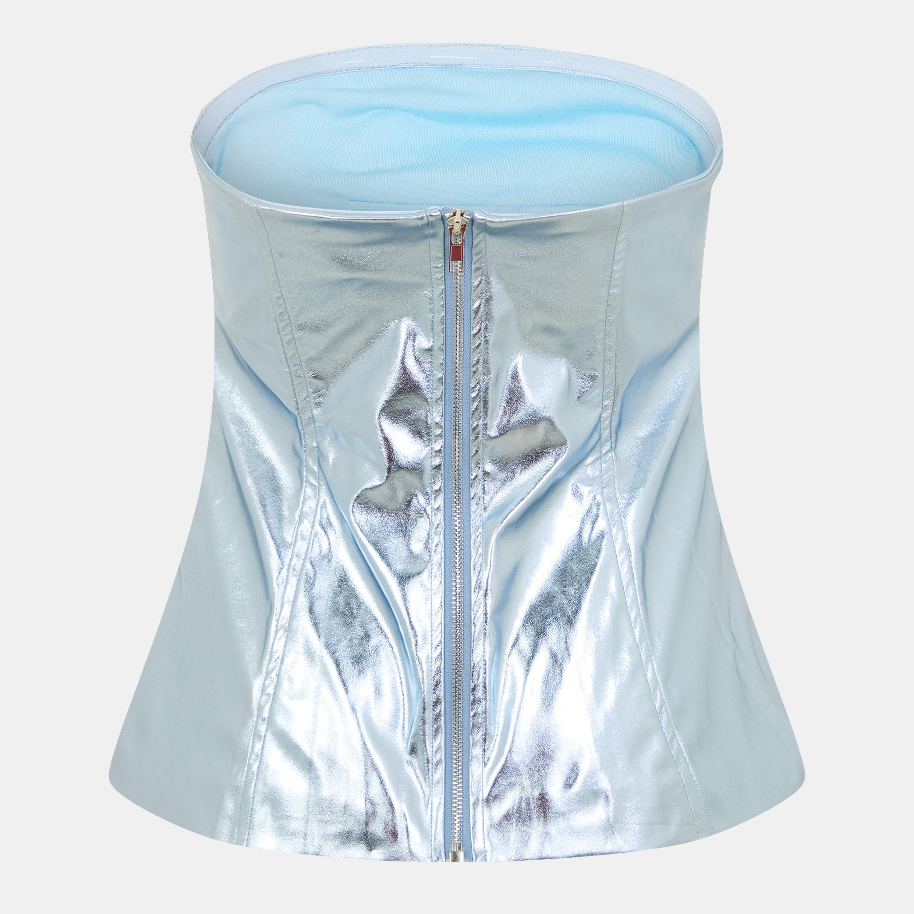 Blue - AmyLynn - Metallic Corset Top - 2