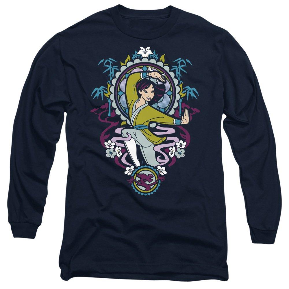 Navy - Disney - Mulan Stained Glass Long Sleeve T-Shirt Navy - 1