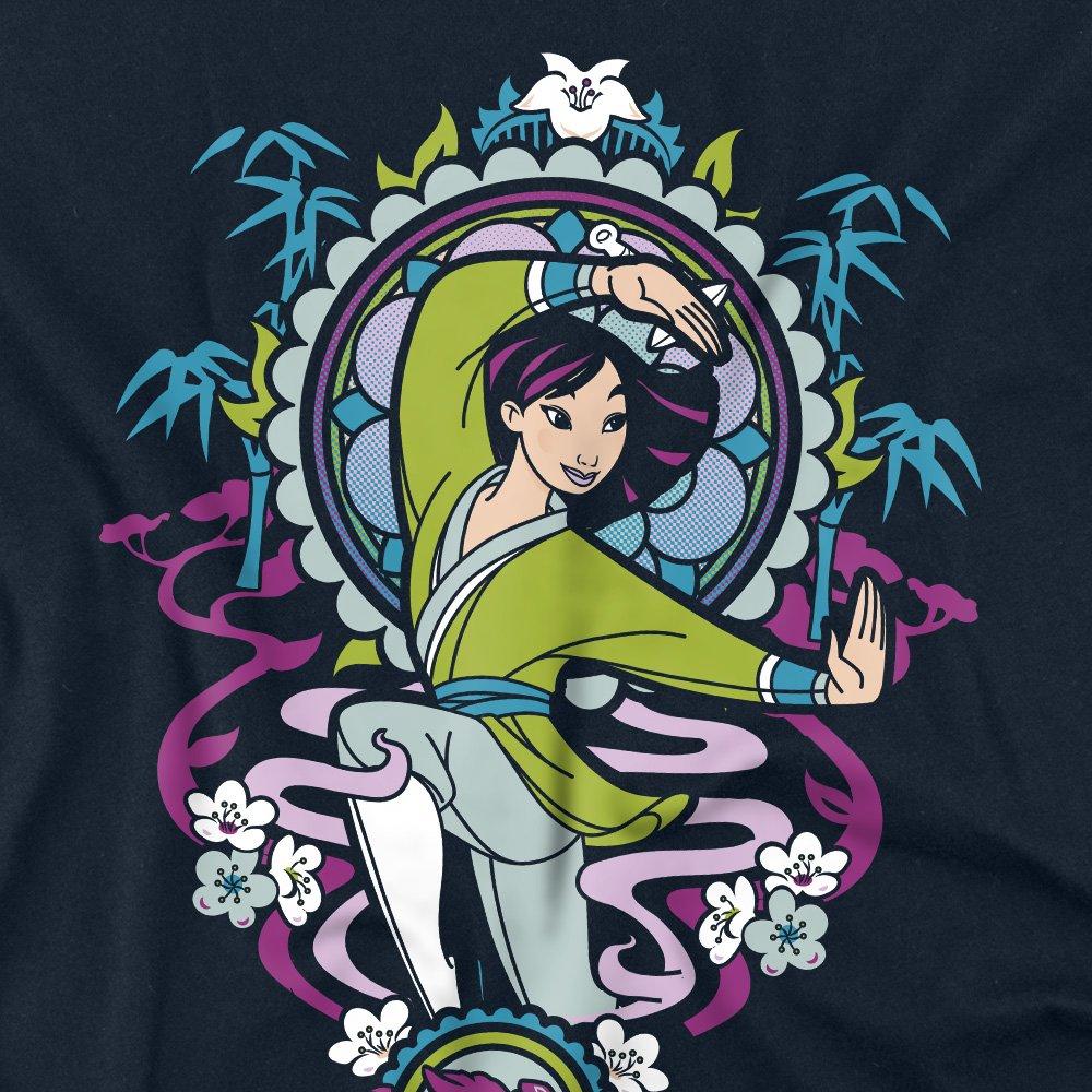 Navy - Disney - Mulan Stained Glass Long Sleeve T-Shirt Navy - 2