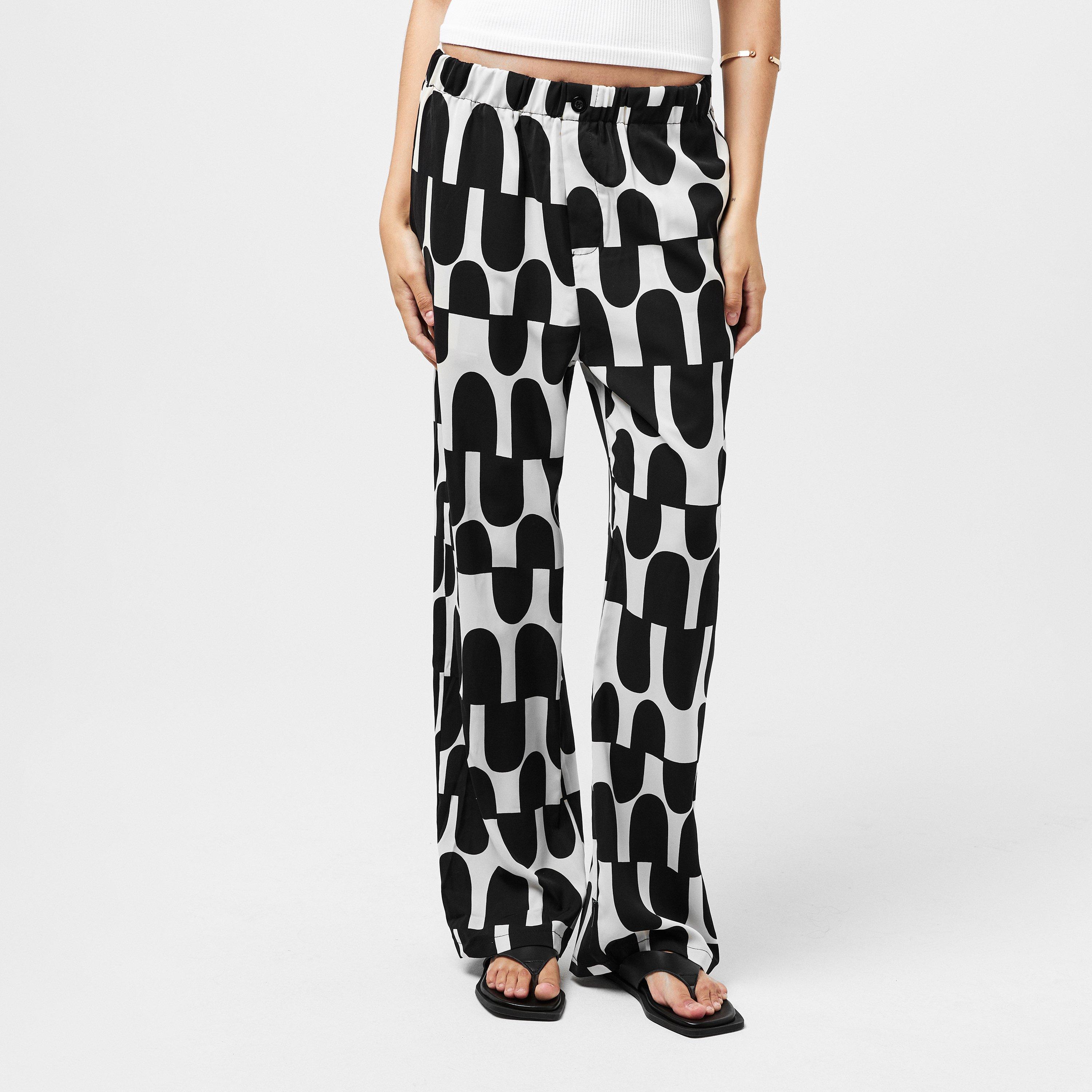 Multi - AX Paris - Black And Cream Printed Geometric Trousers - 3