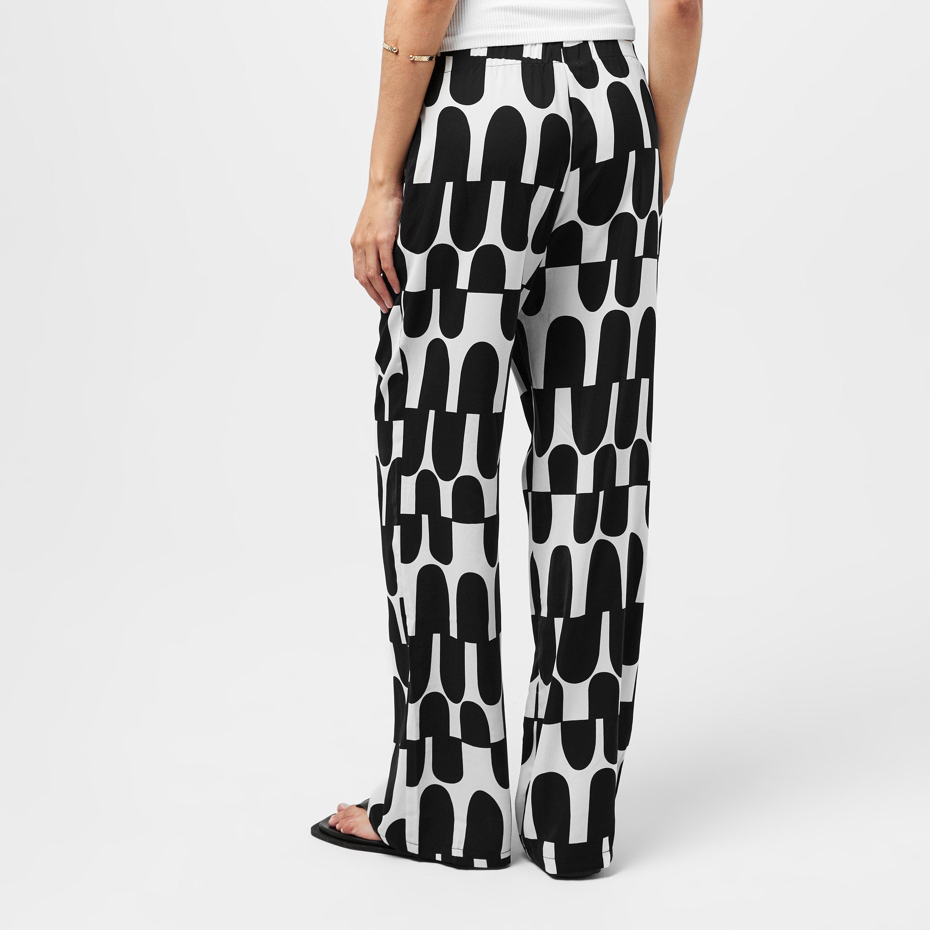 Multi - AX Paris - Black And Cream Printed Geometric Trousers - 4