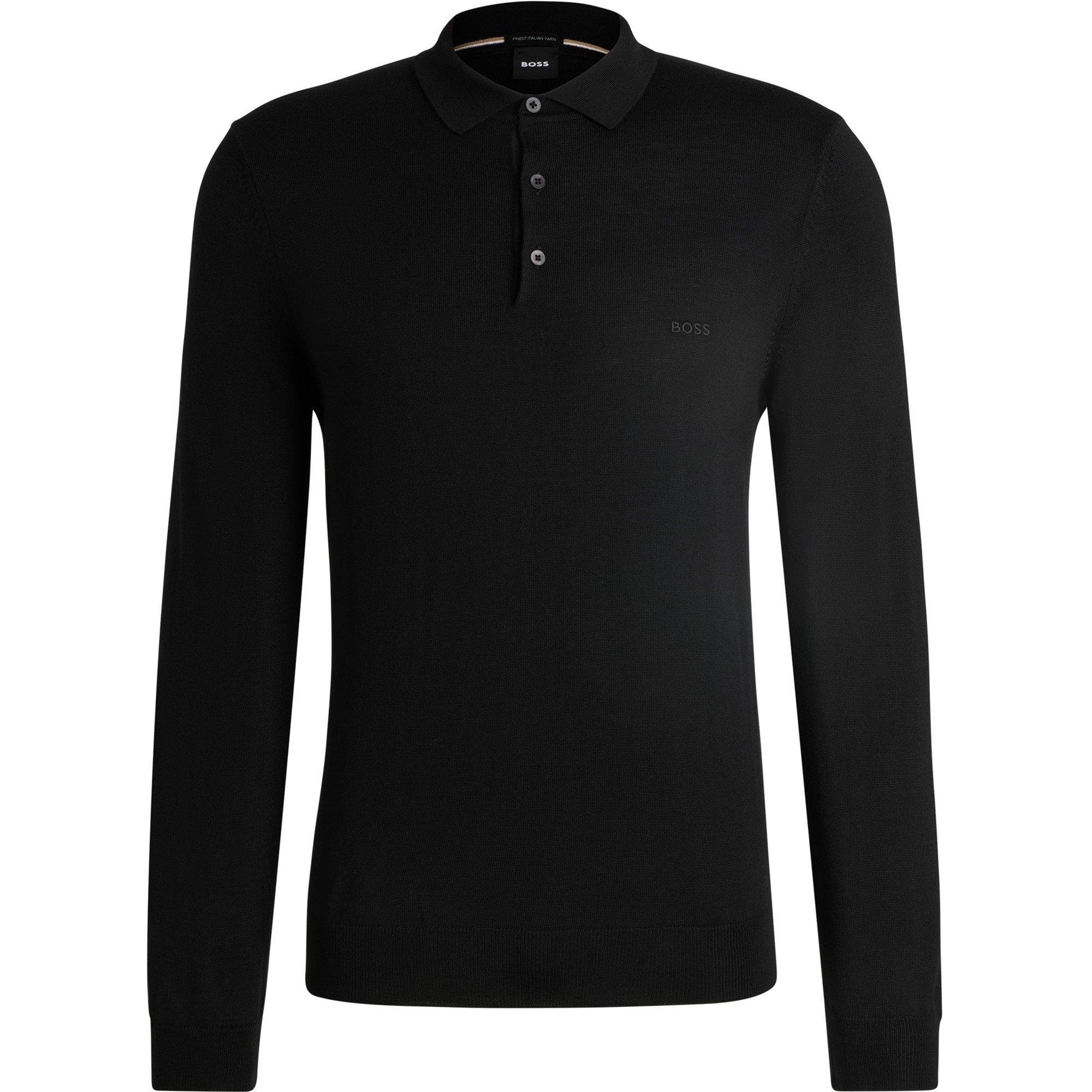 Boss Men's Bono Black Knitted Crew Neck Jumpers - Black 001 - Large