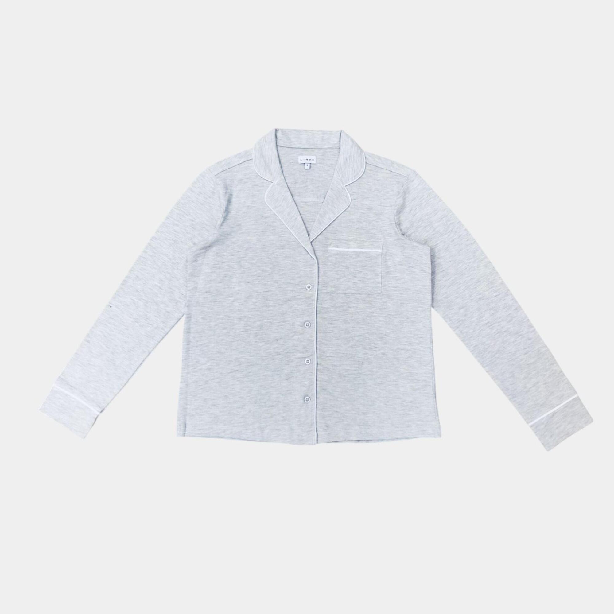 Grey - Linea - Women's Star Cotton Long Sleeve Pyjama Sets - 2