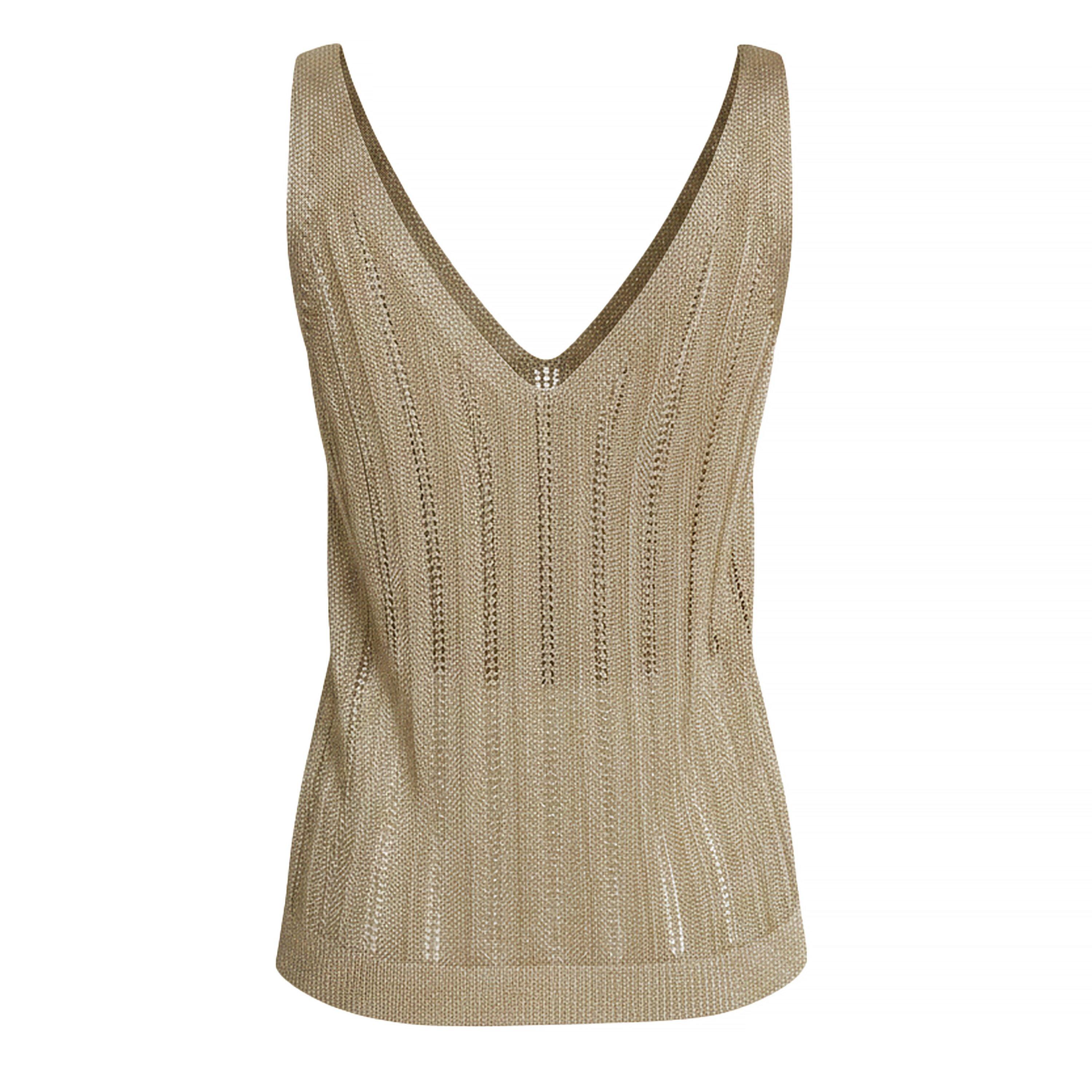 Gold - Ted Baker - Ted Baker V Neck Knitted Tank Top - 2
