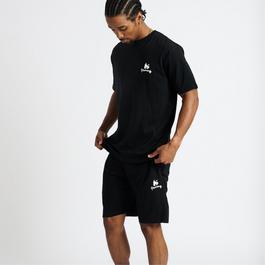 Money Lounger Drawstring Short Twin Set - Black