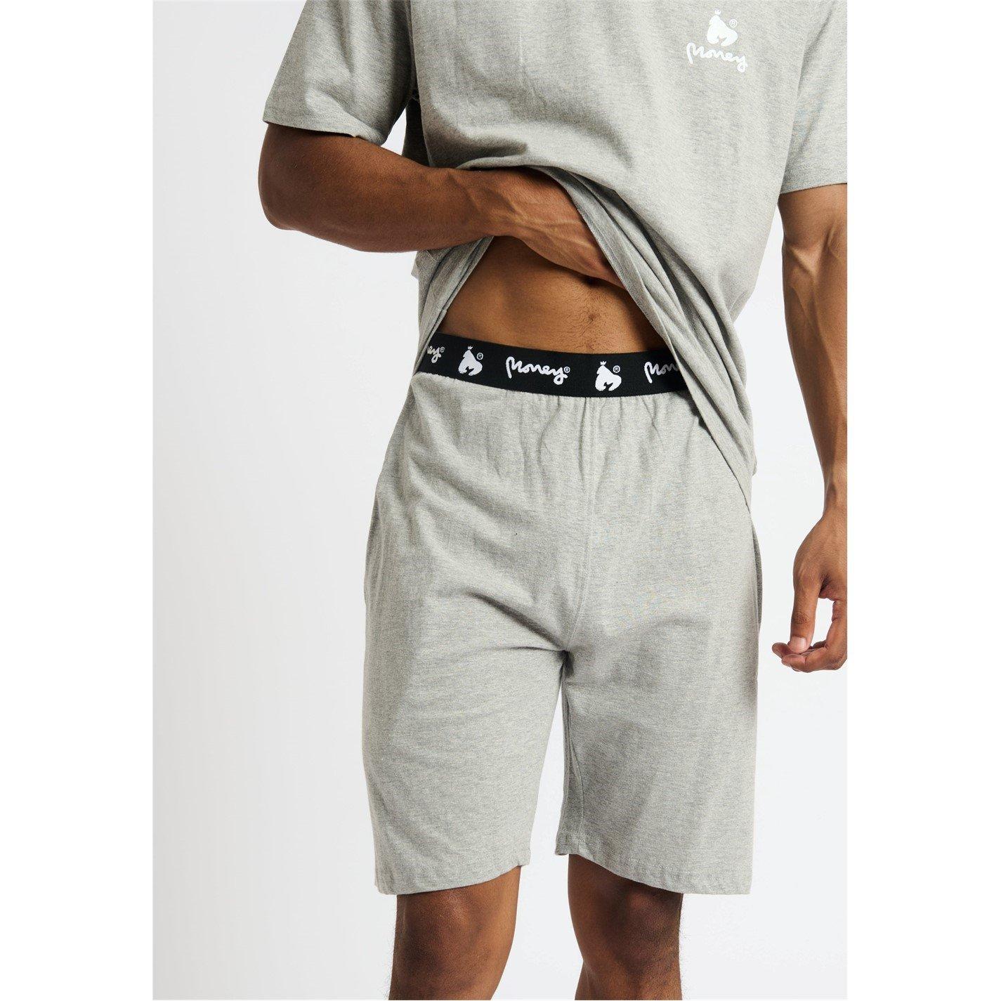 Grey Melange - Money - Lounger Elasticated Short Twin Set - 5