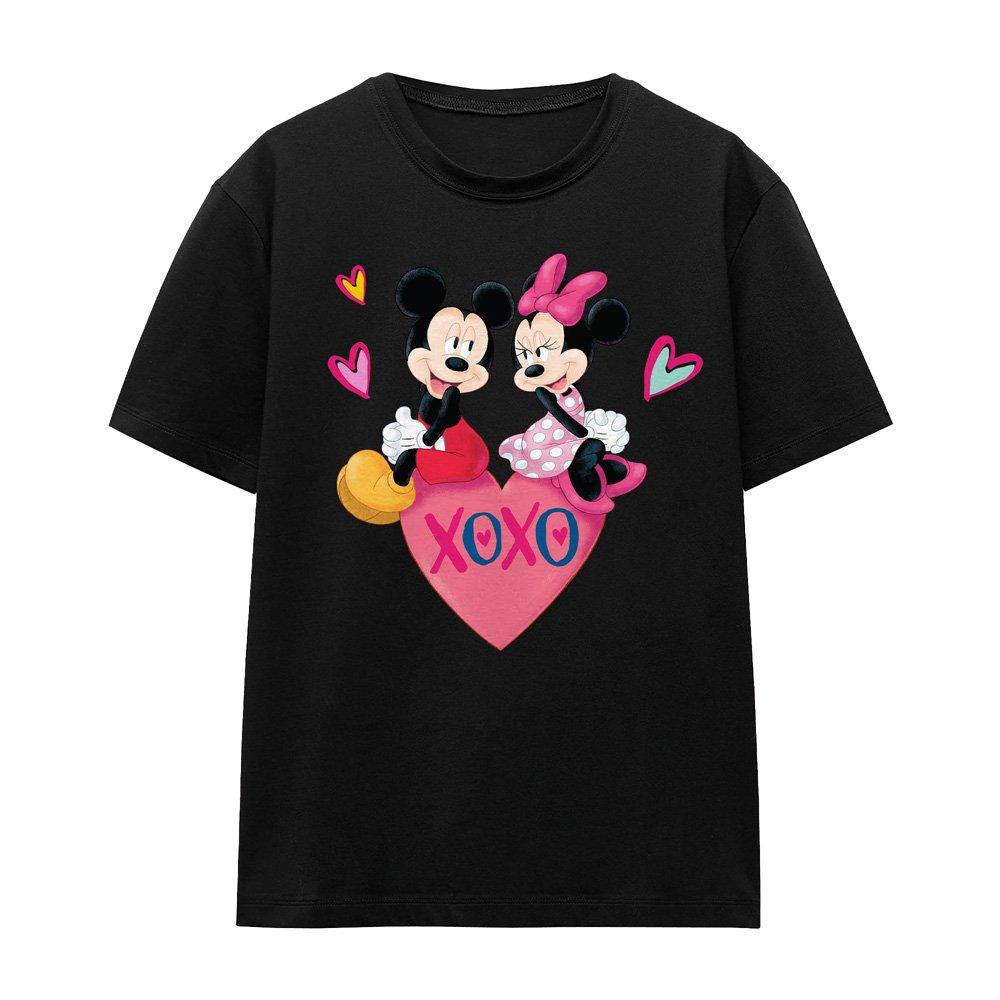 Black - Disney - Mickey and Minnie Mouse Valentines Day T-Shirt B - 4