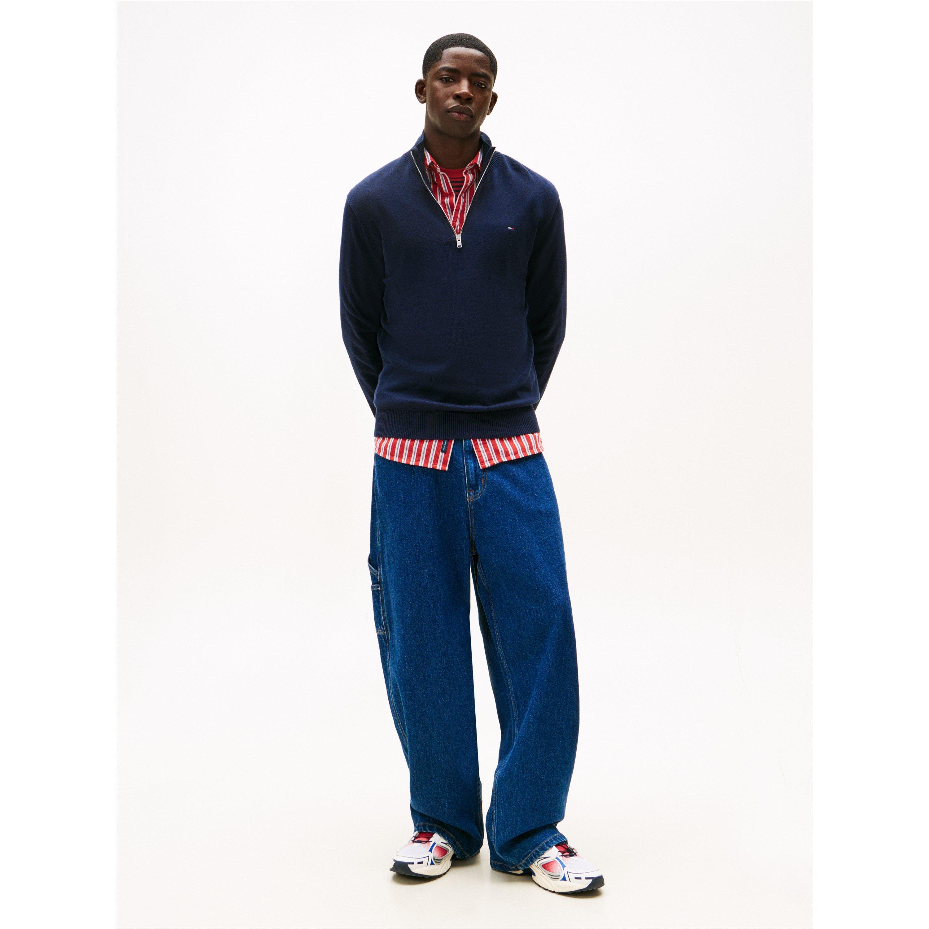 Noćna Mornarica - Tommy Jeans - TJ Ess 1/4Zip Sn61 - 4