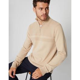 Threadbare Rib Detail Knitted Quarter Zip Jumper