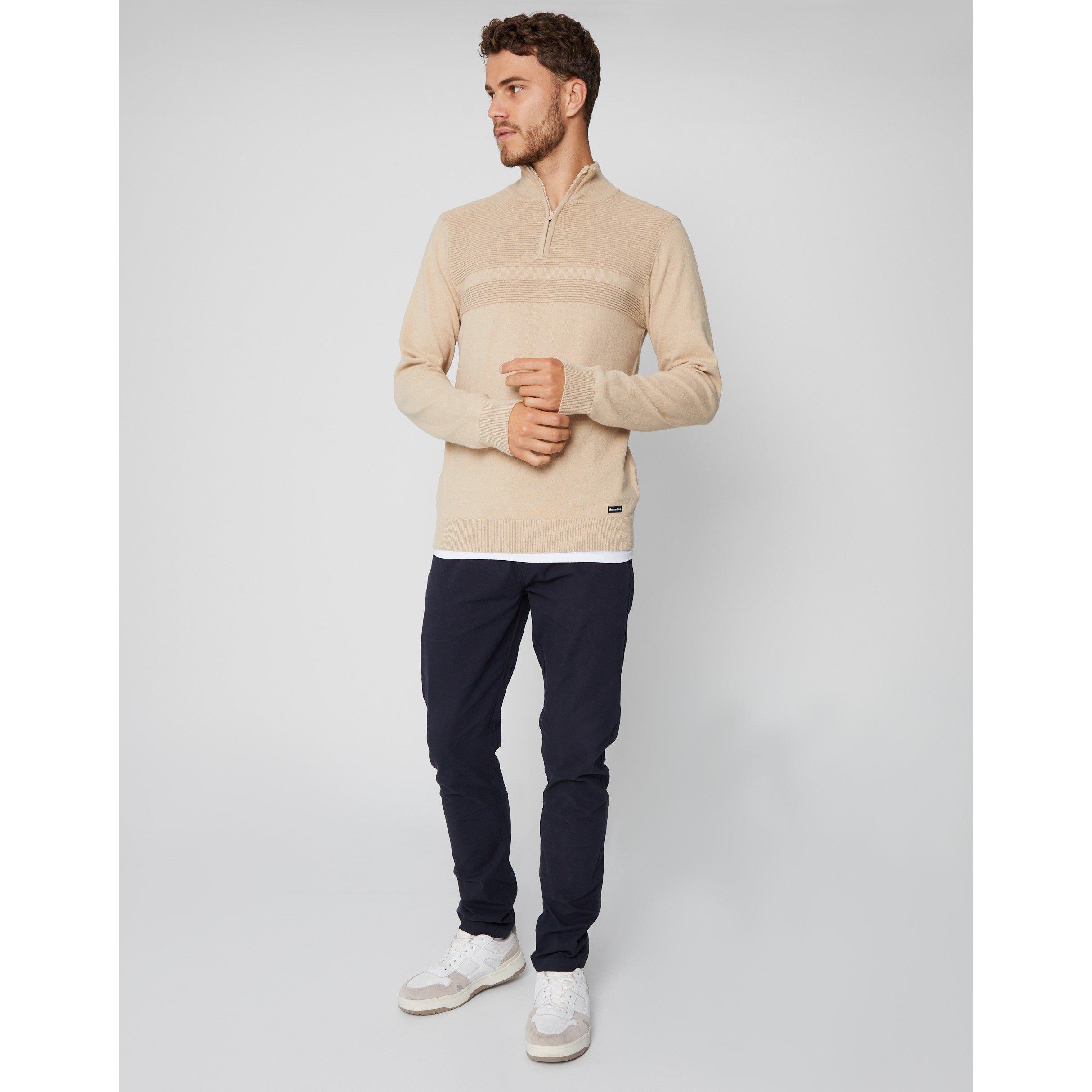 Steen - Threadbare - Rib Detail Knitted Crew Neck Jumper - 2