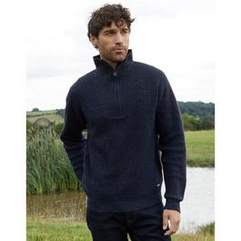 Threadbare Knitted Quarter Zip Jumper Mens