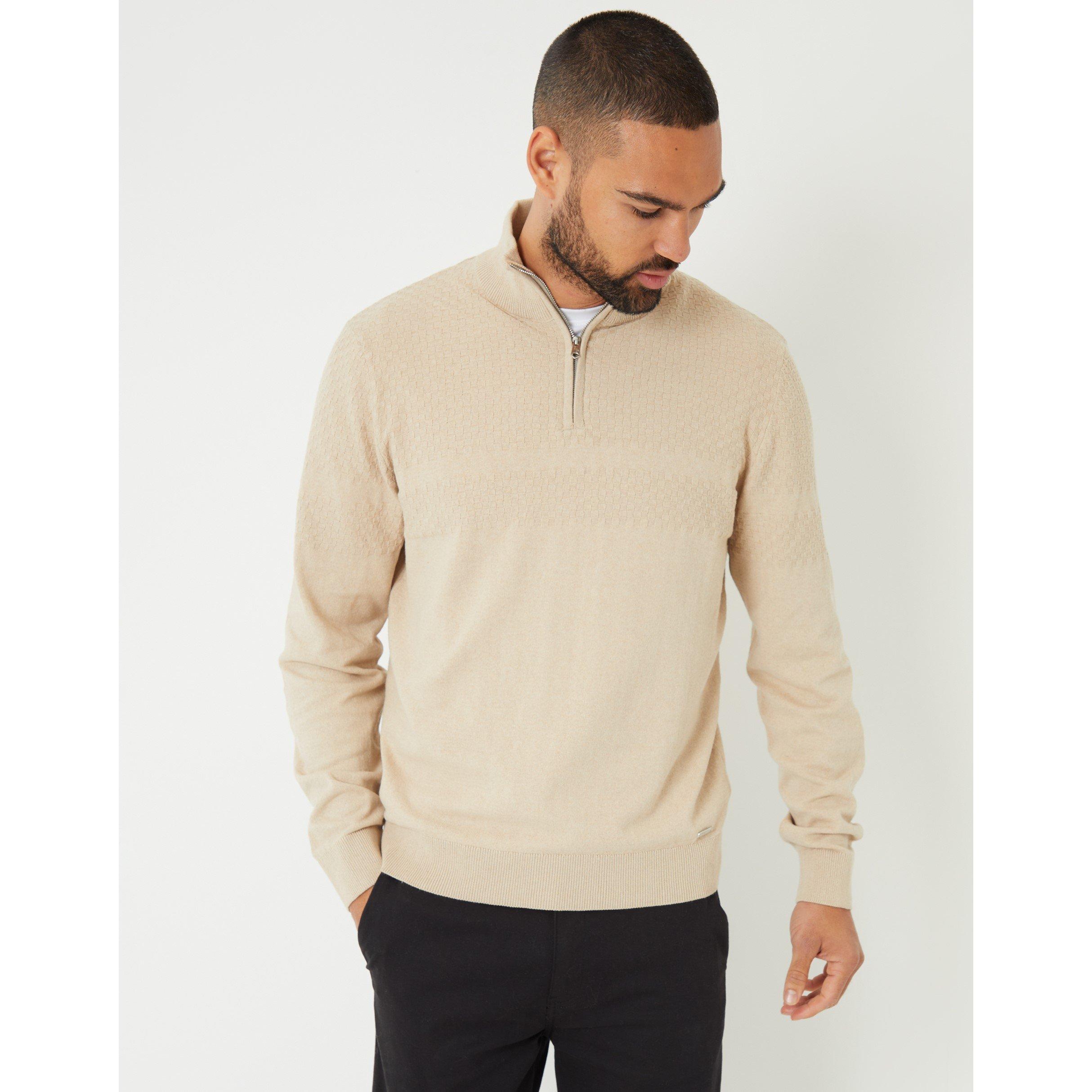 Threadbare Zipped Longford Crew Neck Jumper