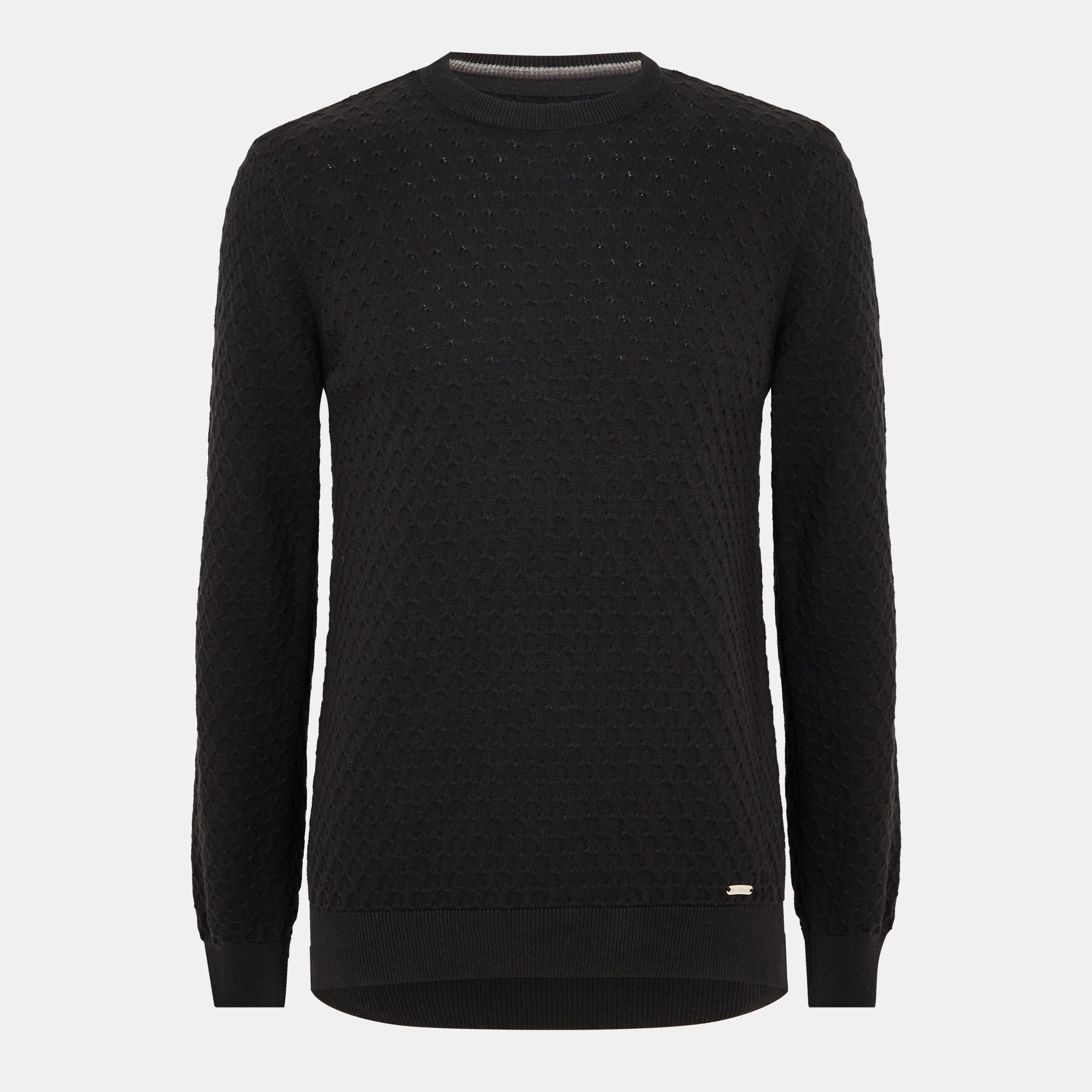 Nero - Threadbare - Cable Knit Crew Neck Jumper - 1