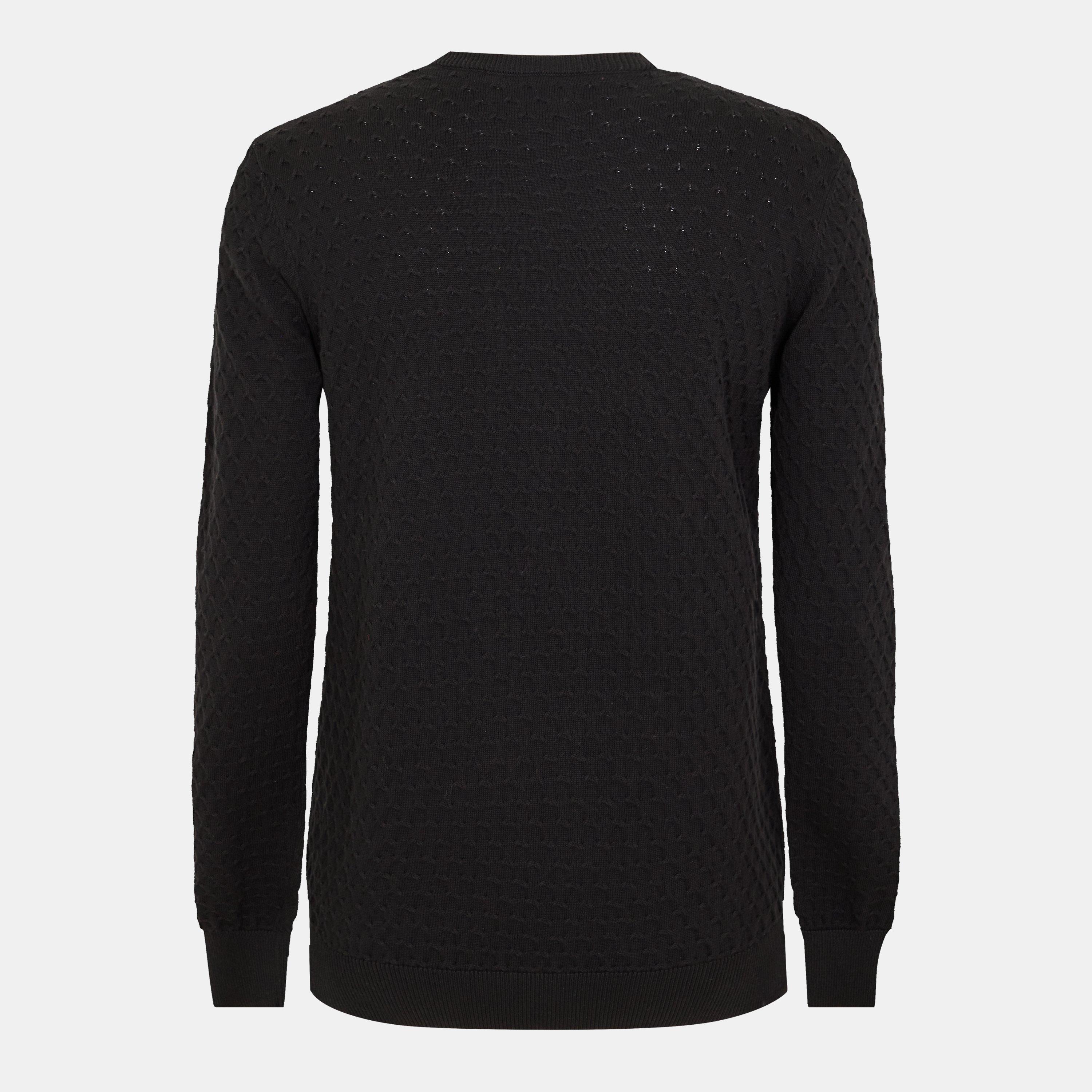 Nero - Threadbare - Cable Knit Crew Neck Jumper - 2