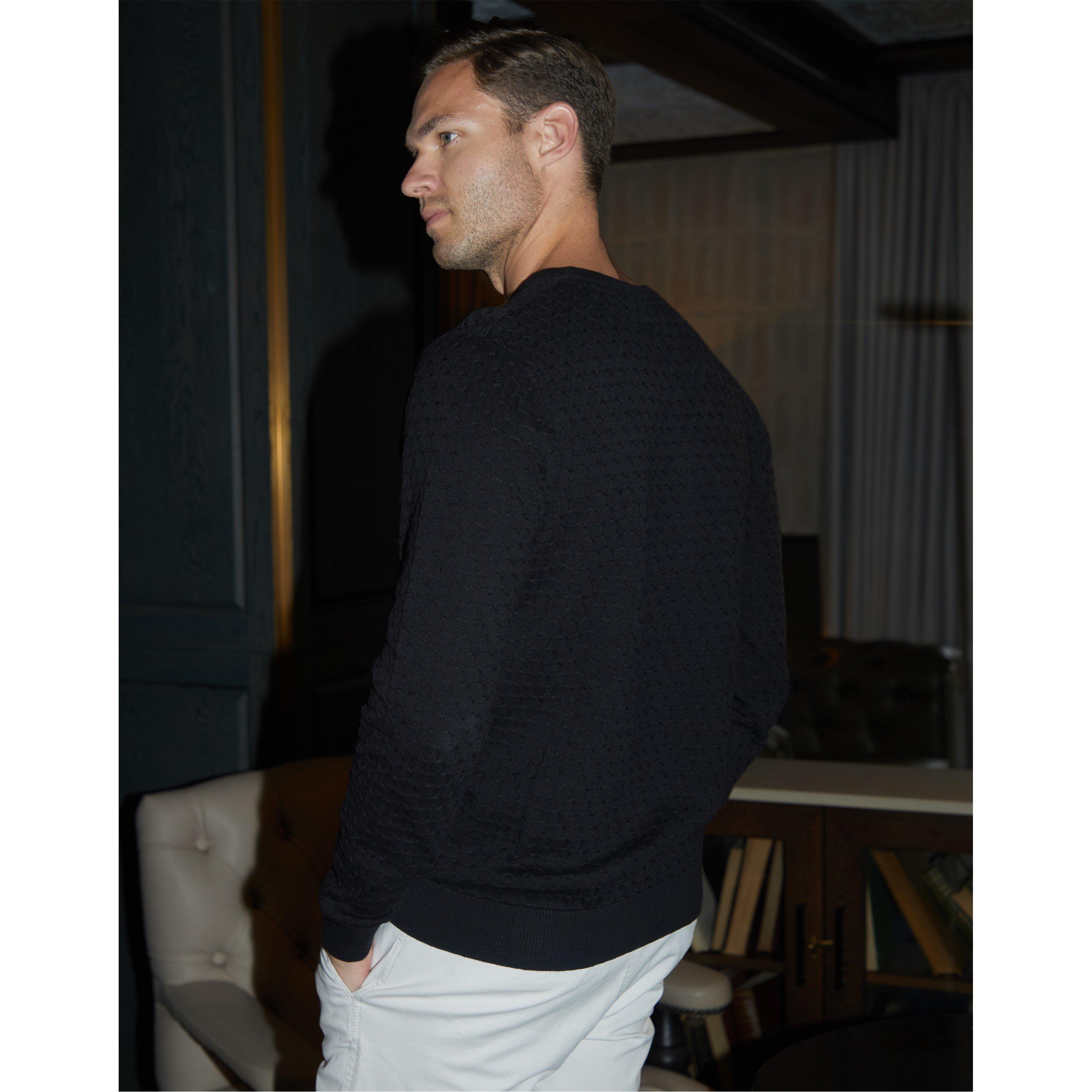 Nero - Threadbare - Cable Knit Crew Neck Jumper - 3