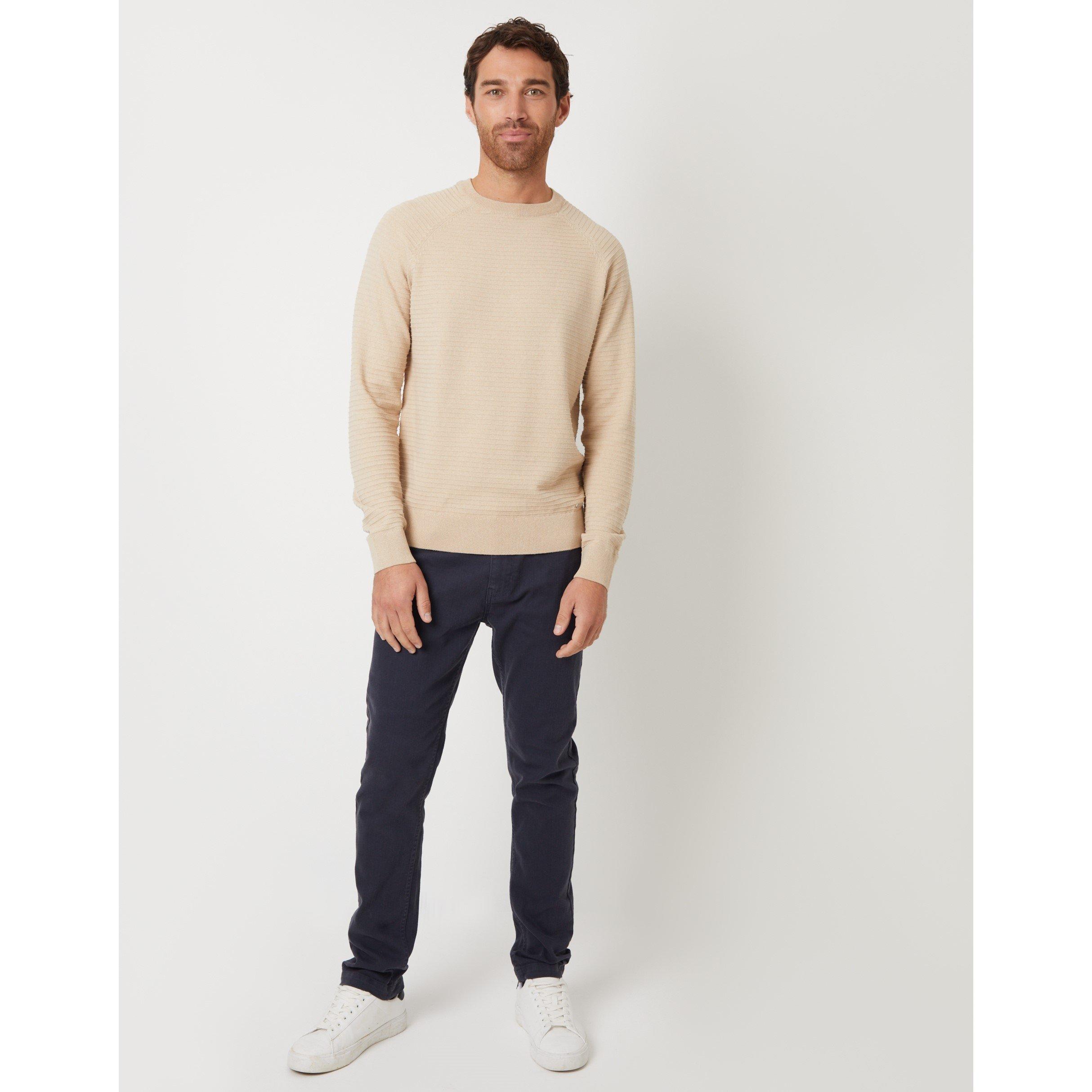 Beige - Threadbare - Men's Crew Neck Jumper - 2