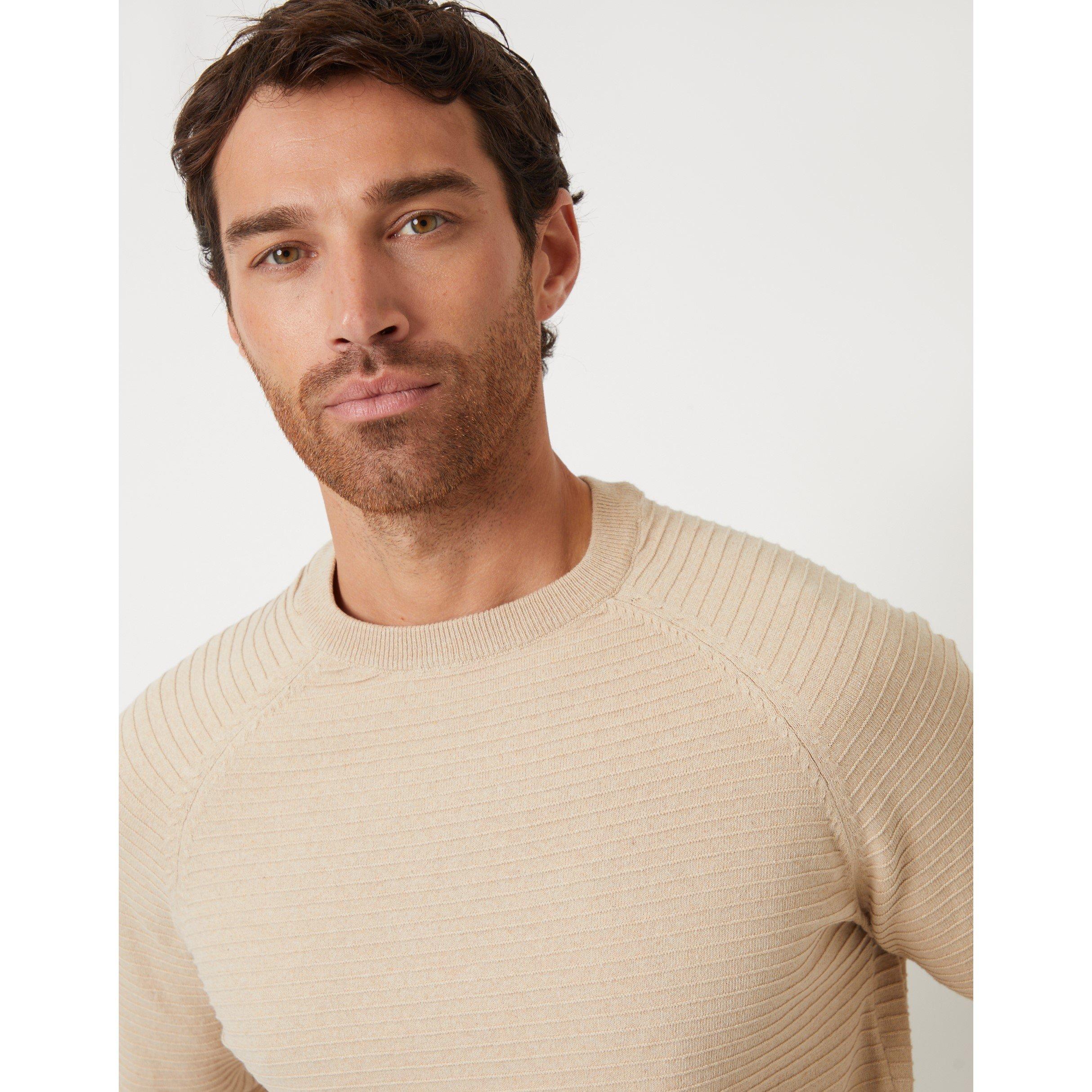 Beige - Threadbare - Men's Crew Neck Jumper - 4