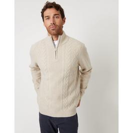 Threadbare TBquarterZip Cable Knit Jumper Mens