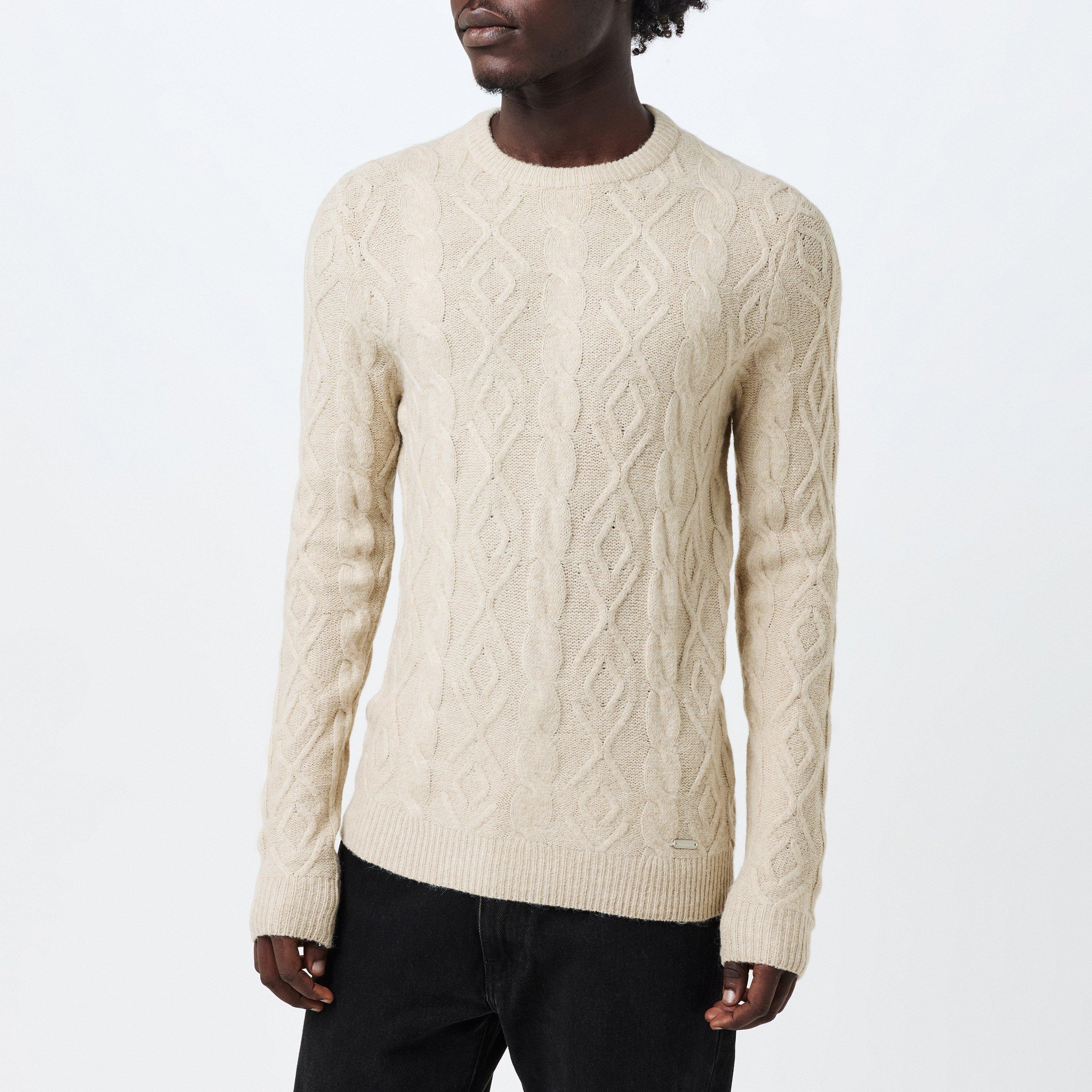 Zobena pletenica - Threadbare - Men's Cable Knitted Crew Neck Jumper - 3