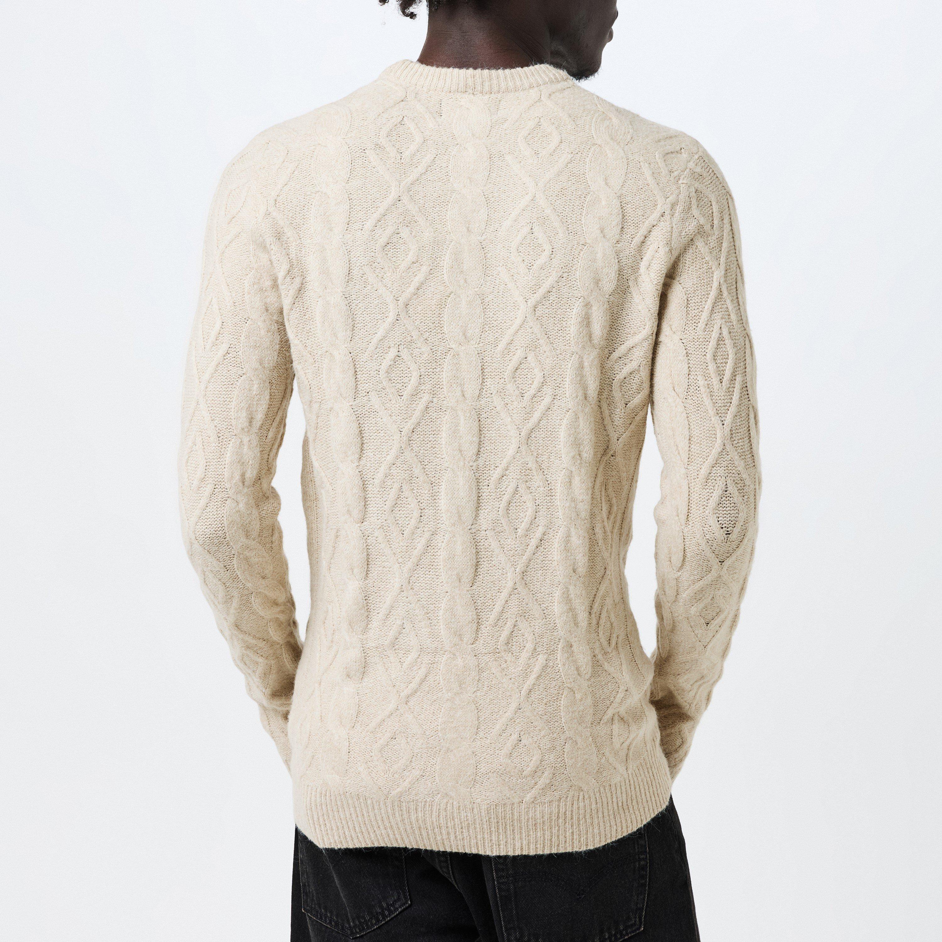 Zobena pletenica - Threadbare - Men's Cable Knitted Crew Neck Jumper - 4