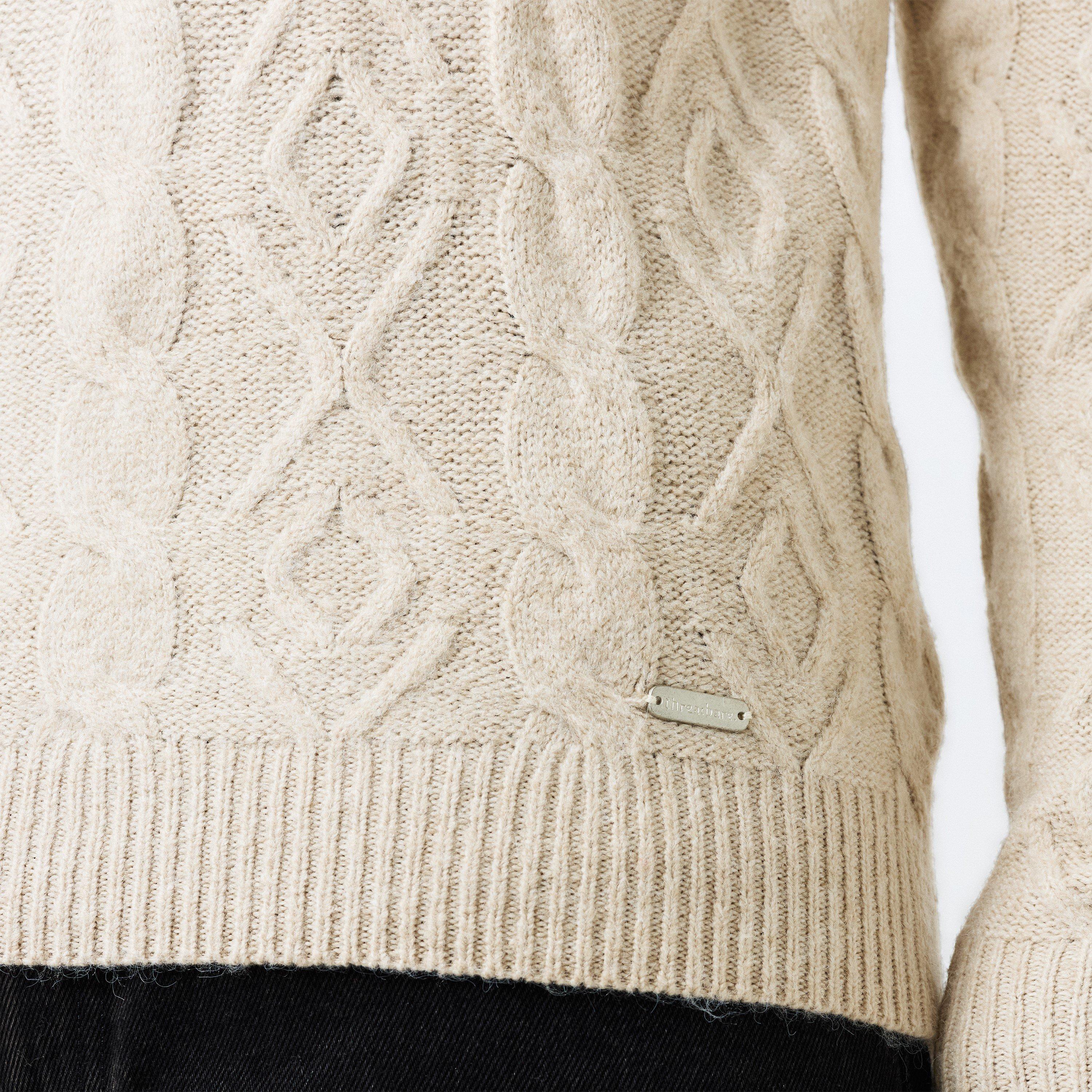 Zobena pletenica - Threadbare - Men's Cable Knitted Crew Neck Jumper - 5