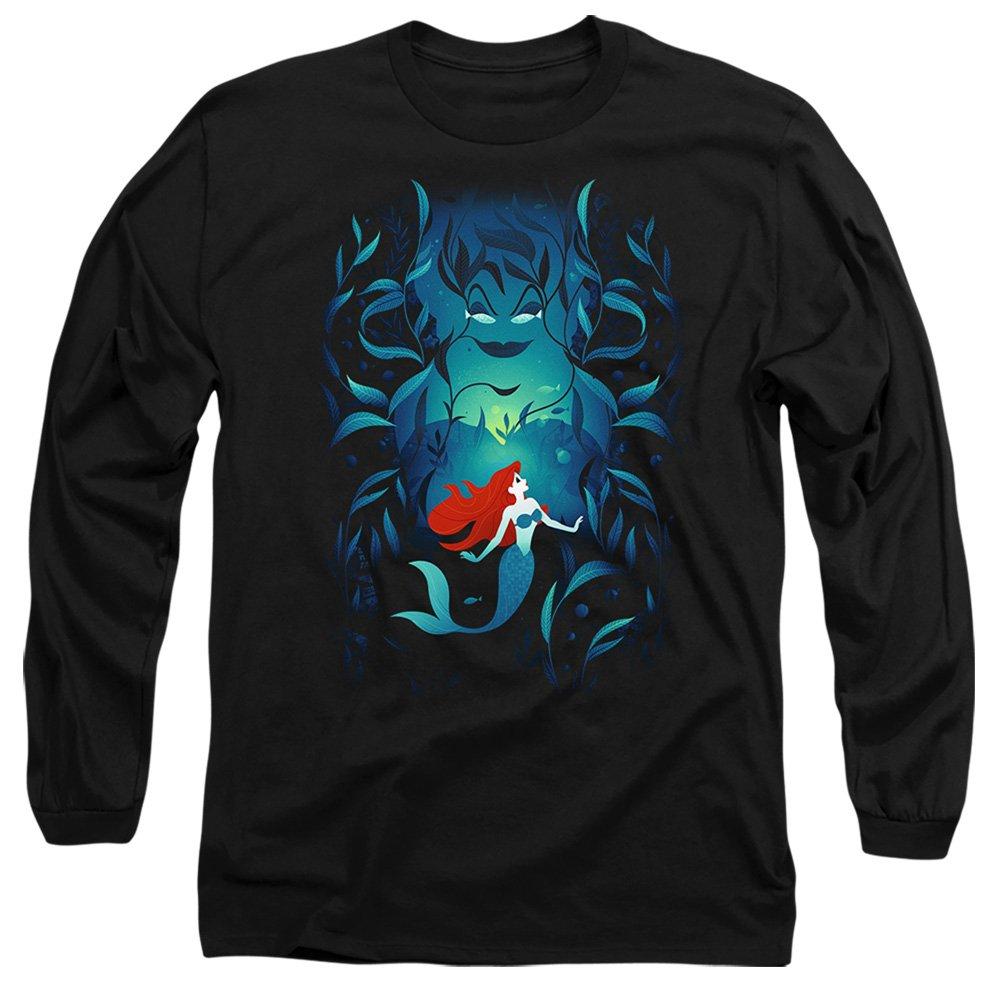 Disney Men's The Little Mermaid Ursula Ariel Long Sleeve T-Shir - Black - XL