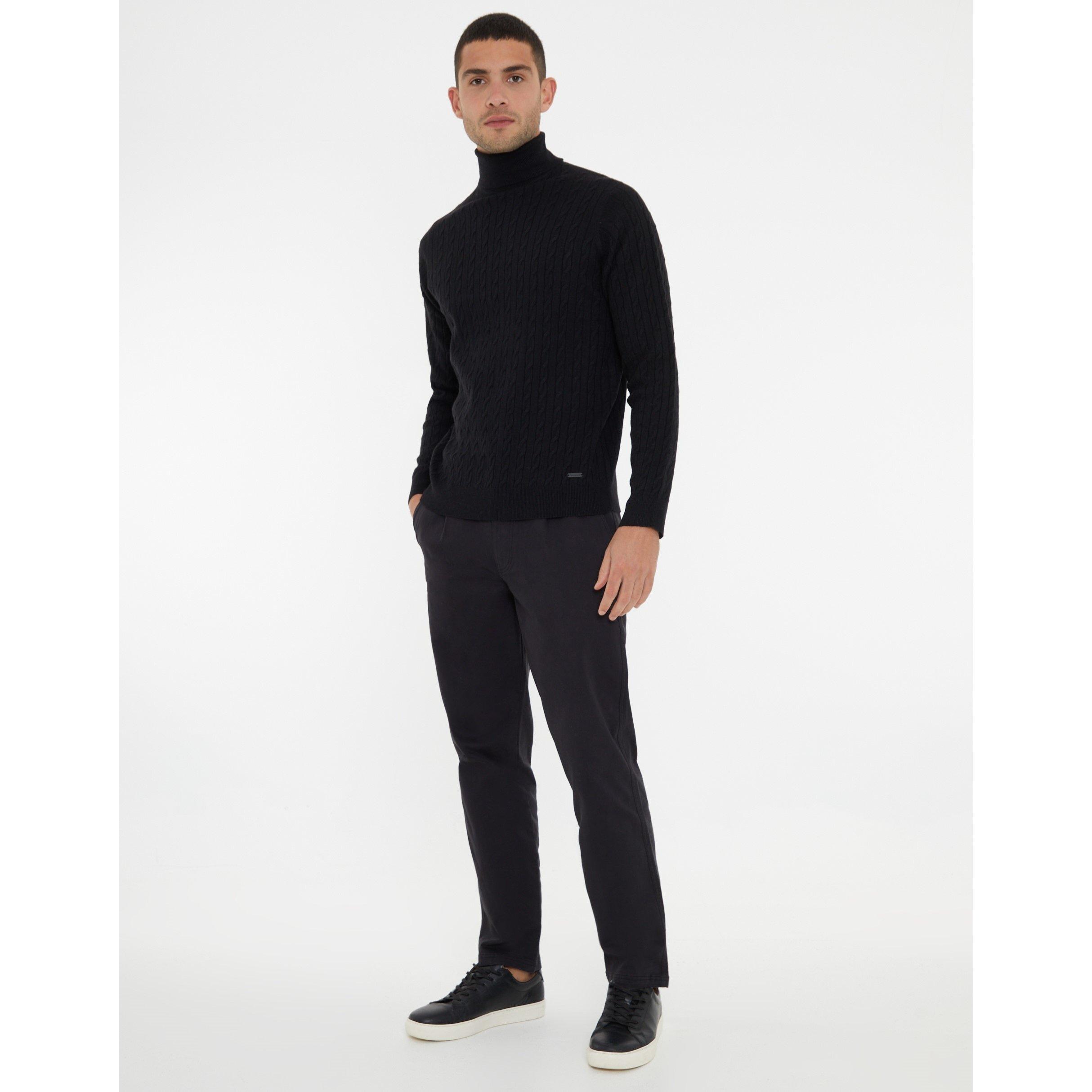 Zwart - Threadbare - Men's Crew Neck Jumper - 2