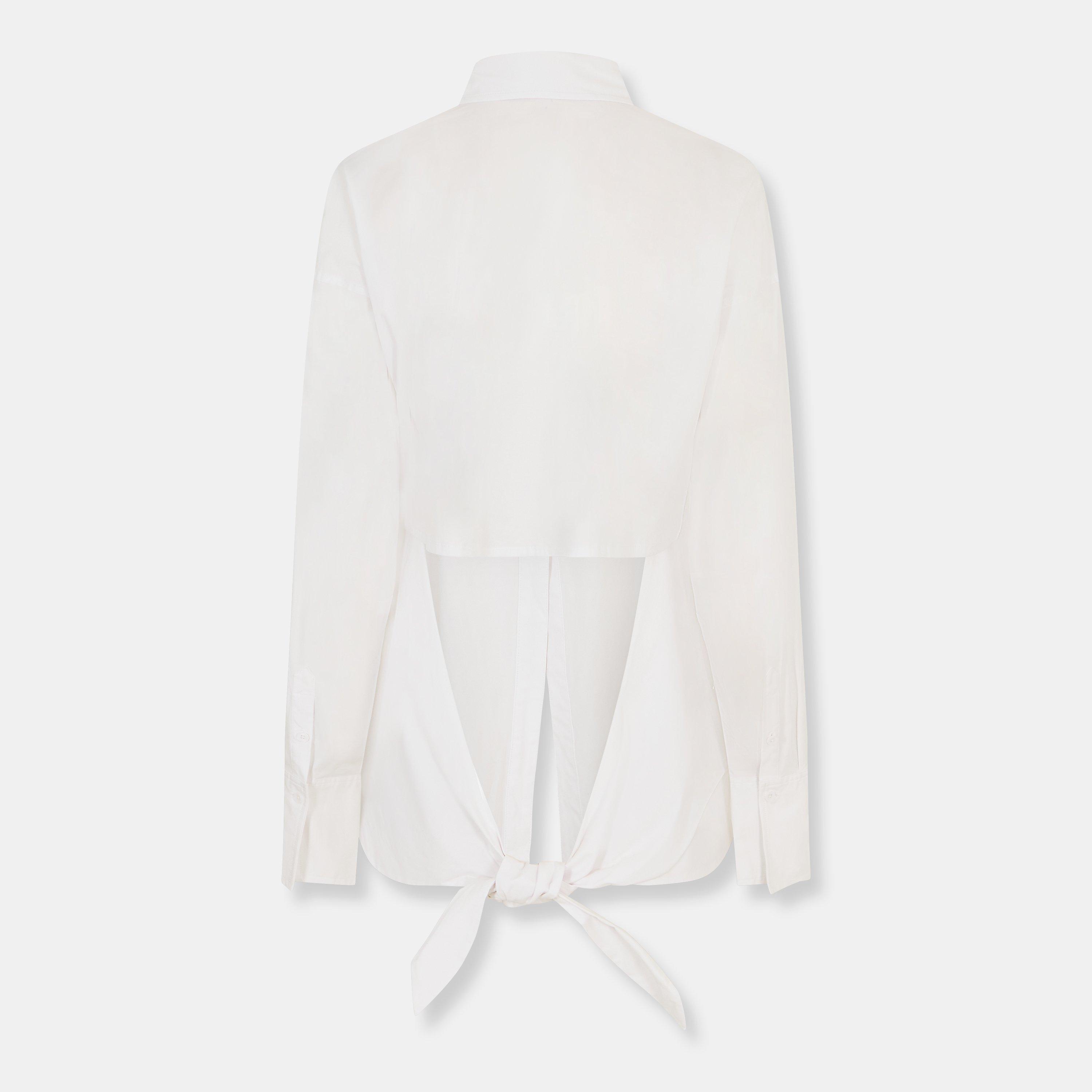 white001 - Good American - Women's Tie Long-Sleeve Plain Shirt - 2